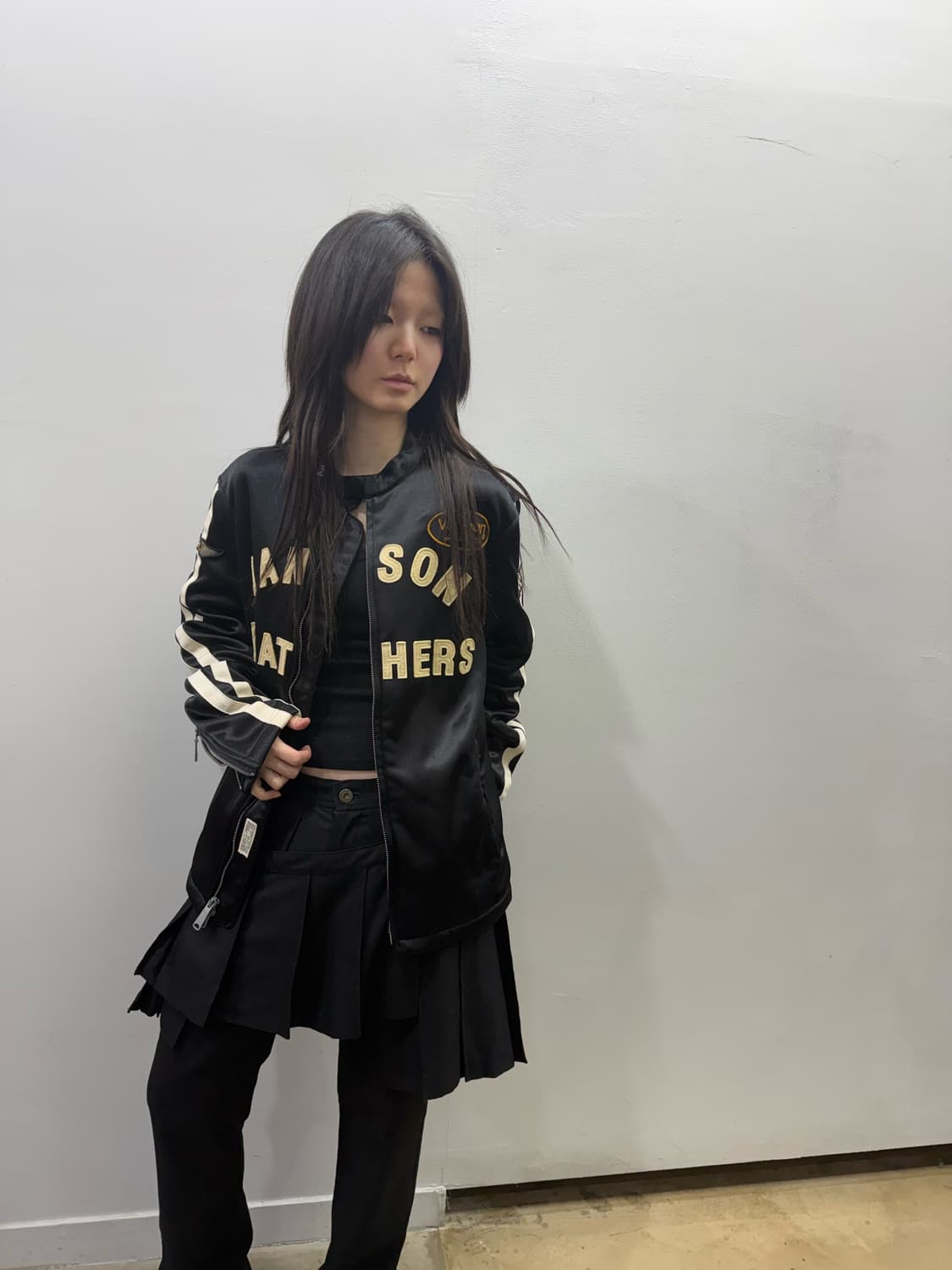 밴슨 로고 디테일 바이커 자켓 상품이미지3