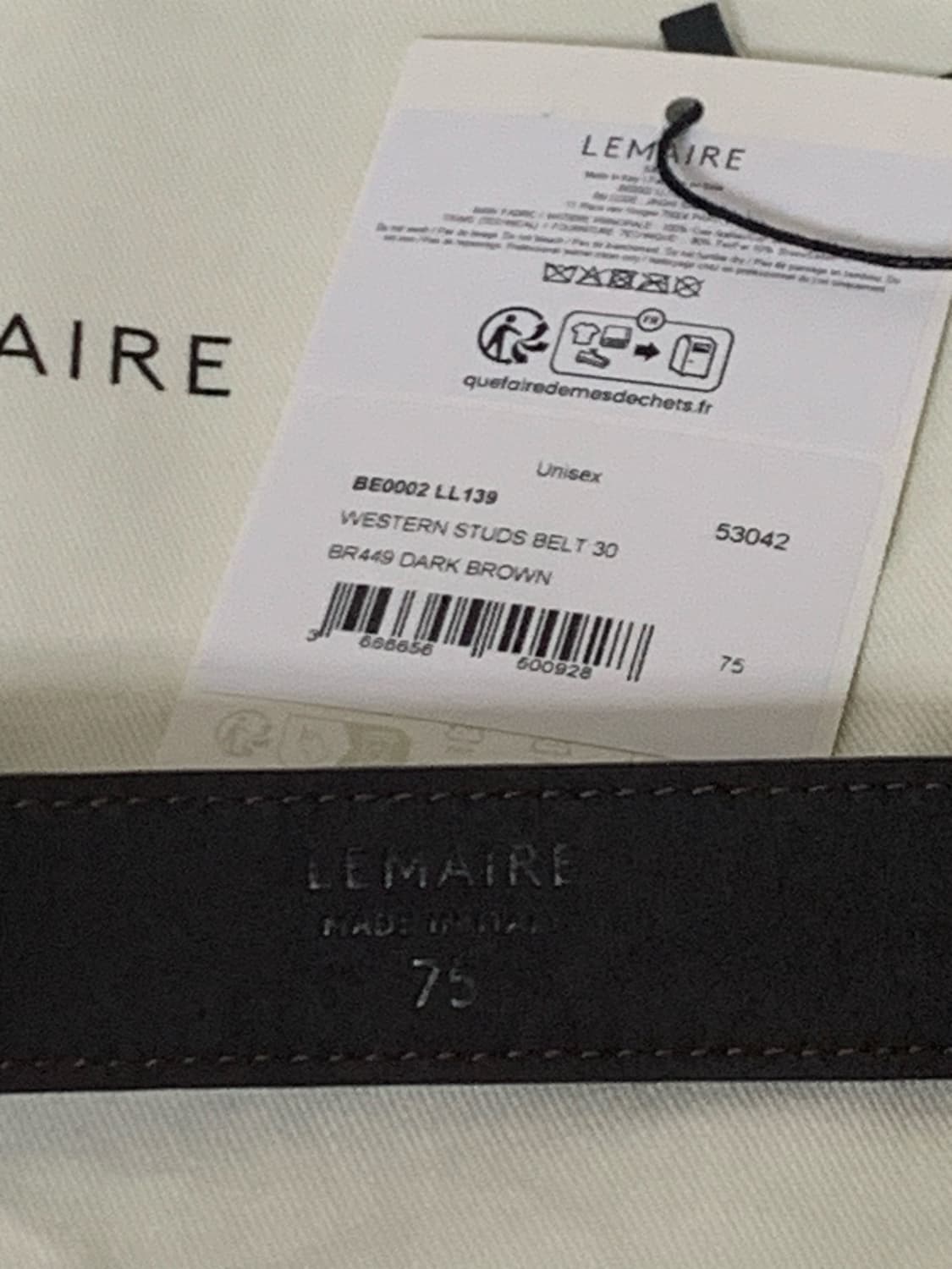 LEMAIRE 웨스턴 스터드 벨트 다크브라운 상품이미지5
