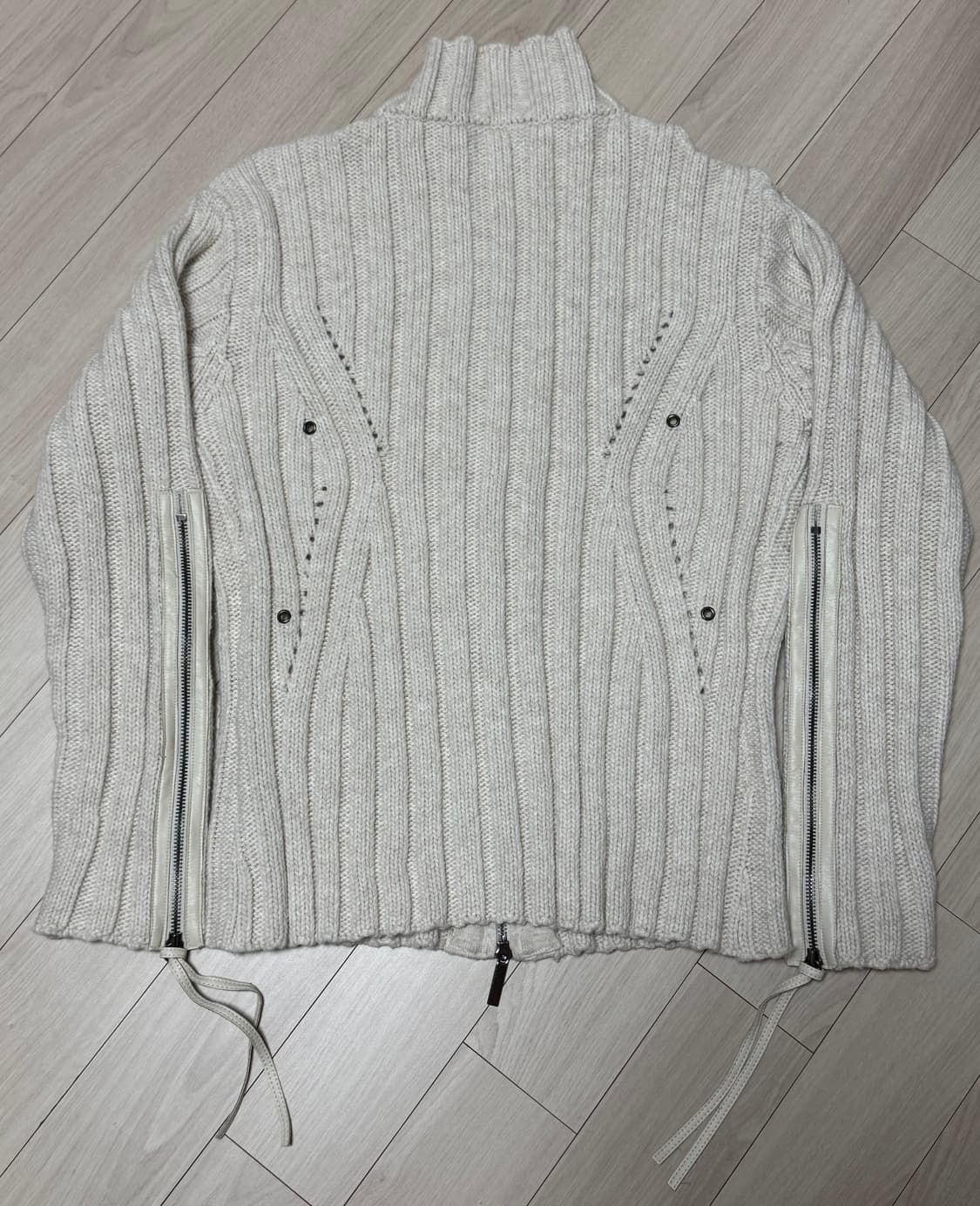 나체 니트 집업 NACHE 아이보리 상품이미지6