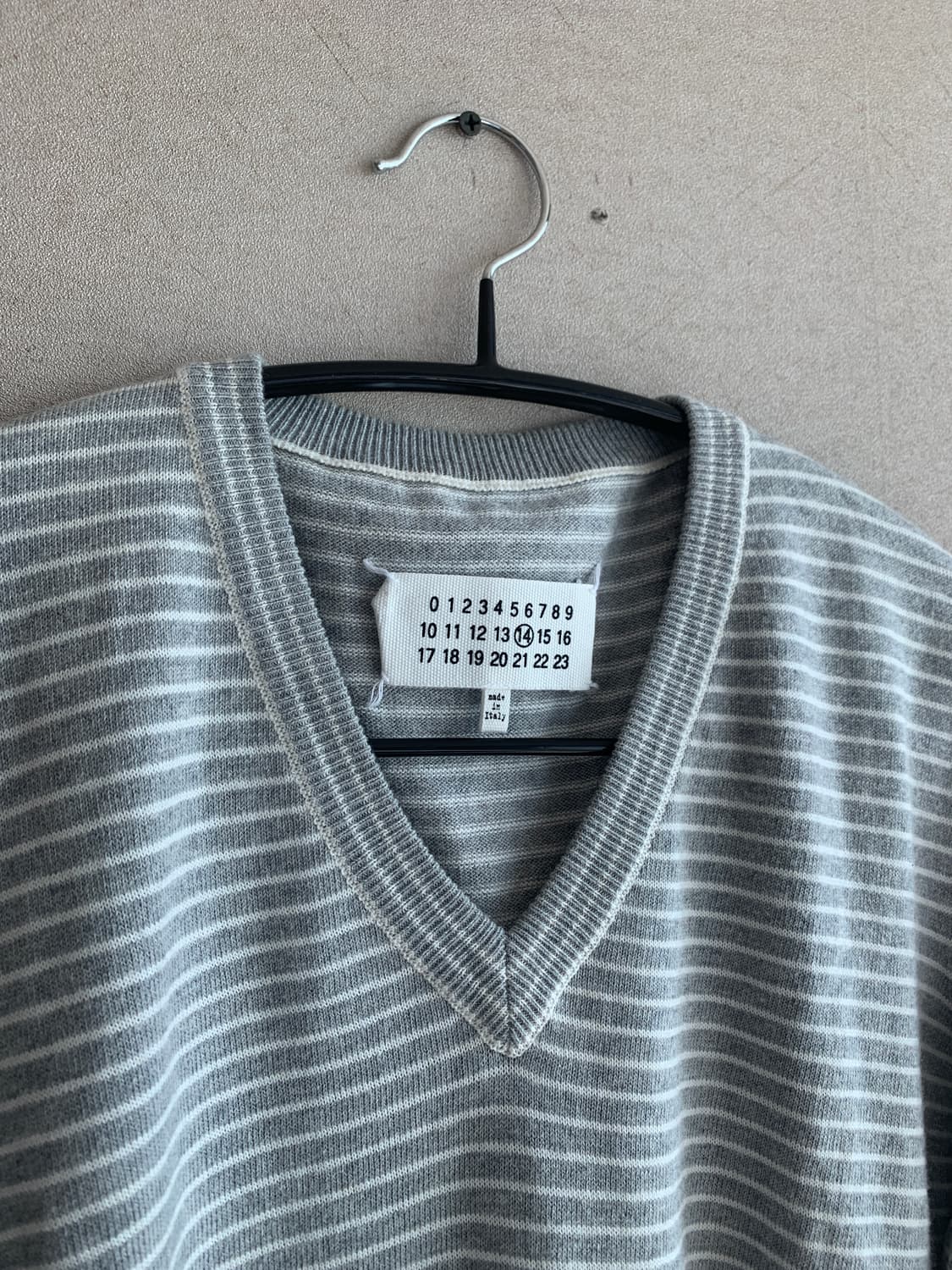 마르지엘라 브이넥 스트라이프 니트 S 상품이미지10