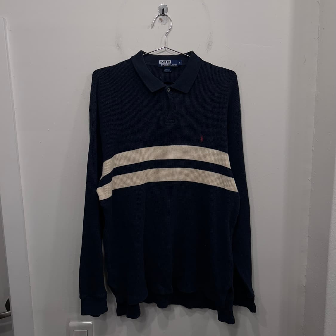 폴로 랄프로렌 스몰포니 와플코튼 긴팔 카라티 상품이미지2