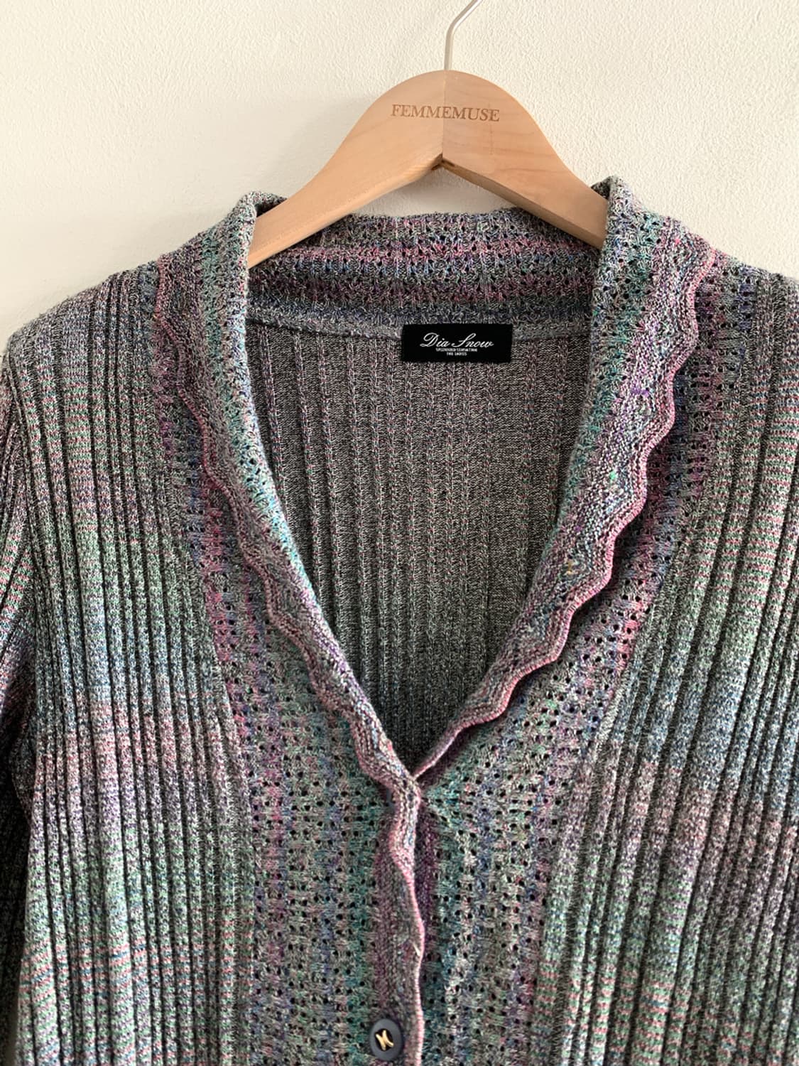 (Vintage)Rainbow frill button cardigan 상품이미지2