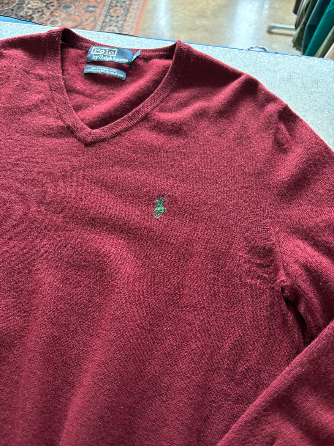 폴로 랄프 로렌 Merino Wool 브이넥 니트 상품이미지1