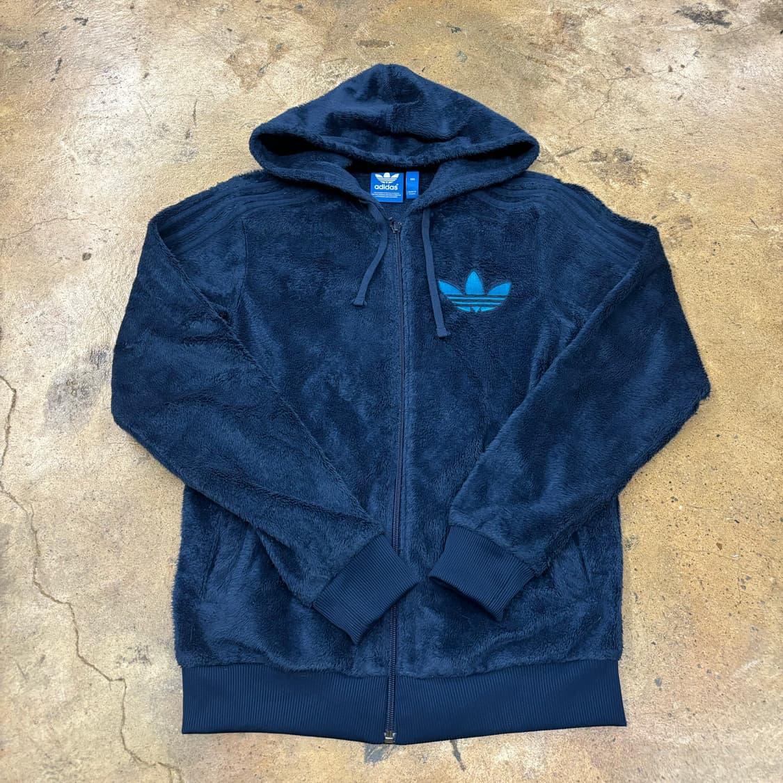 아디다스 네이비 백로고 후리스 후드집업 85 상품이미지2