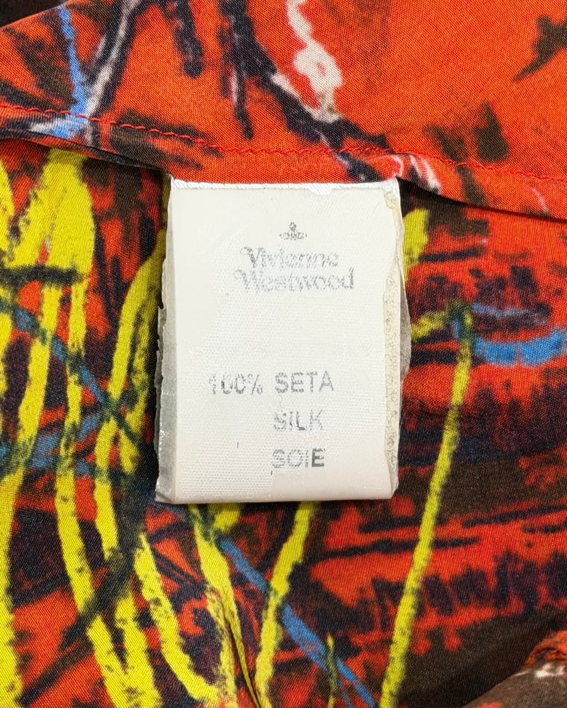 비비안웨스트우드 레드 fw10 프린팅 오픈숄더 실크 셔츠 상품이미지8