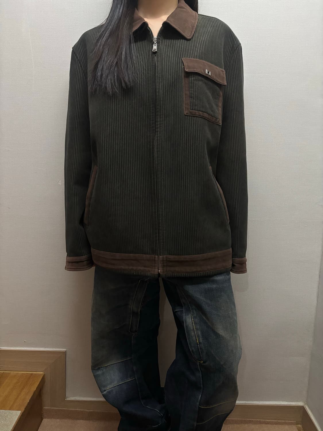 빈티지 카키 코듀로이 자켓 상품이미지5
