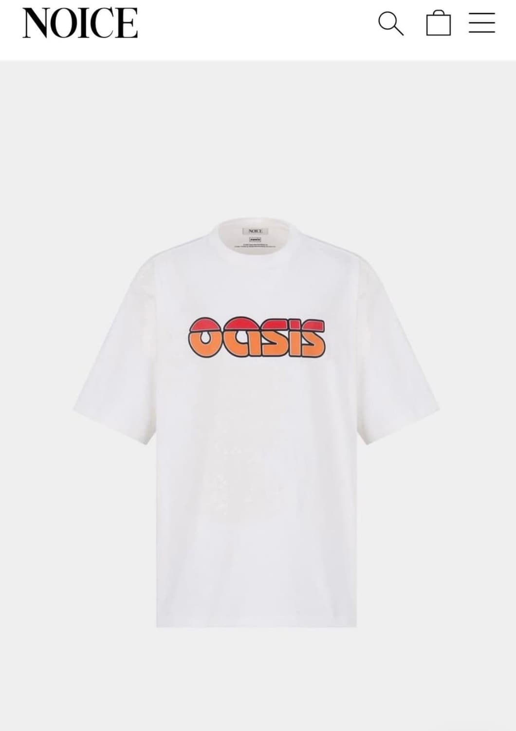 NOICE X OASIS 로고 티셔츠 S 사이즈 (새상품/ 당일배송) 상품이미지1