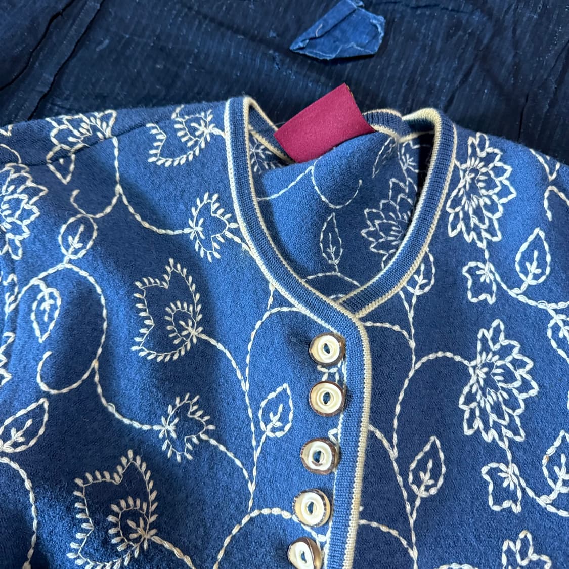 90‘s Geiger  플라워 스티치 울 가디건 36 상품이미지2