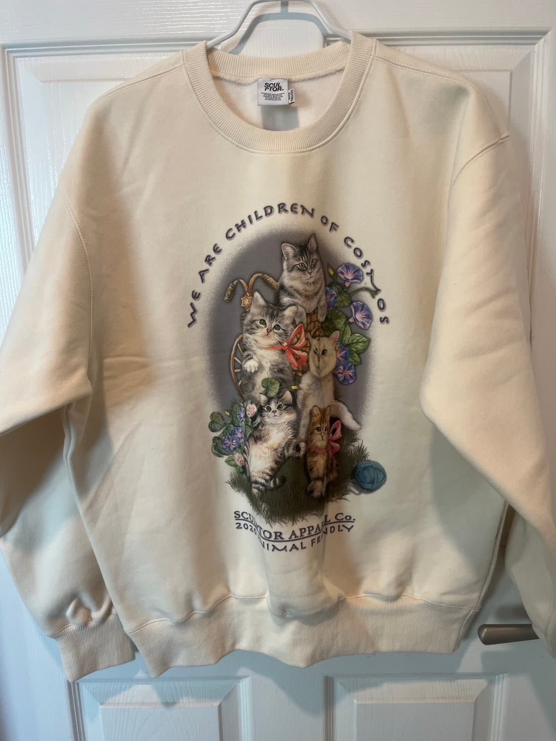 스컬프터 고양이 기모 맨투맨 m 상품이미지1