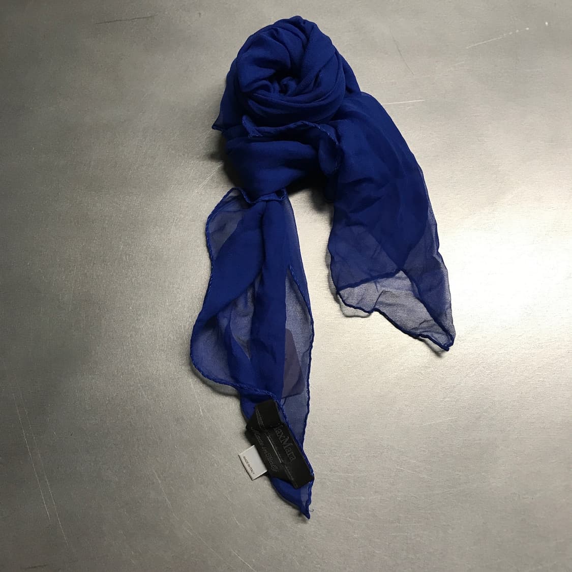 막스마라 실크 스카프 블루 상품이미지1