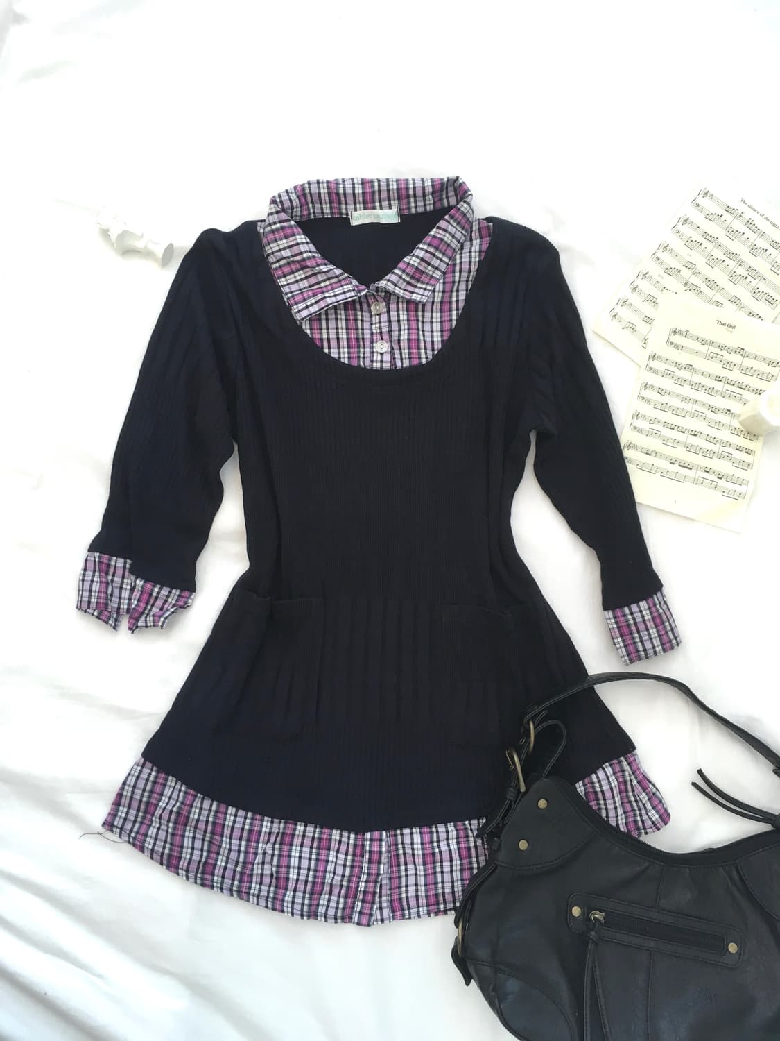 jpn vintage highteen shirts layered knit 상품이미지1