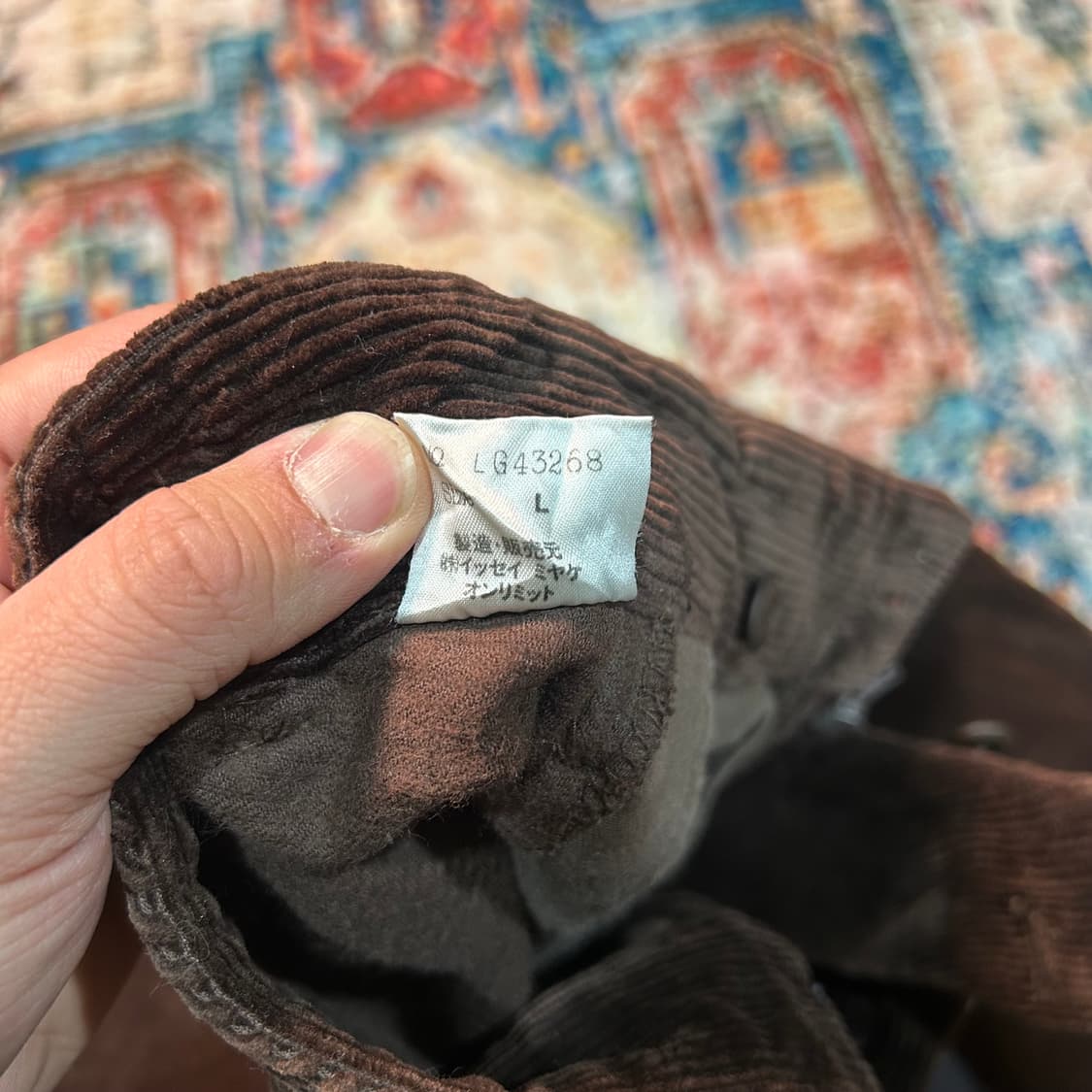 [33] 80s 이세이미야케 MEN 투턱 테이퍼드 브라운 코듀로이 팬츠 상품이미지8