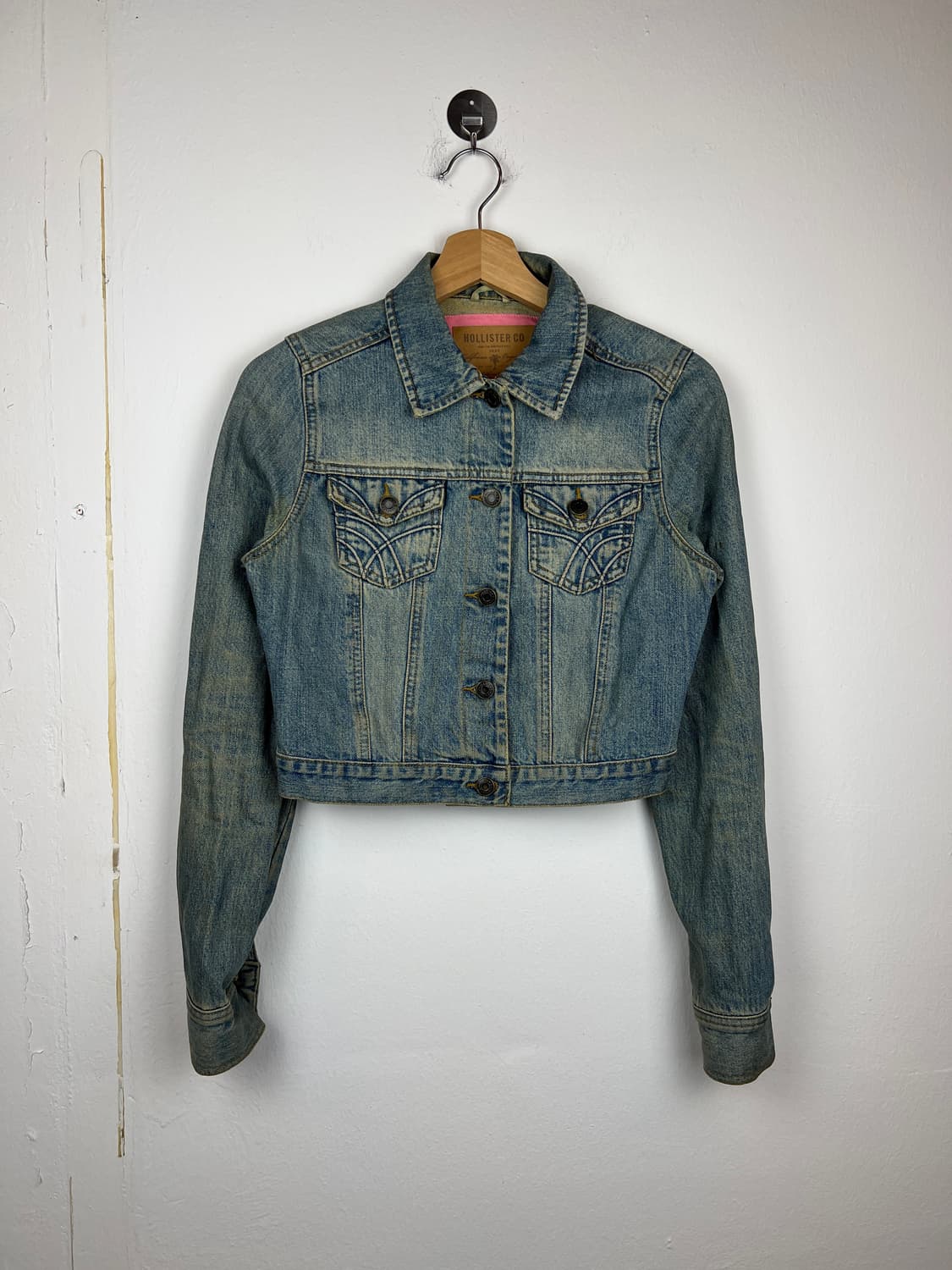 Hollister 포켓디테일 데님 크롭 자켓 M 상품이미지1