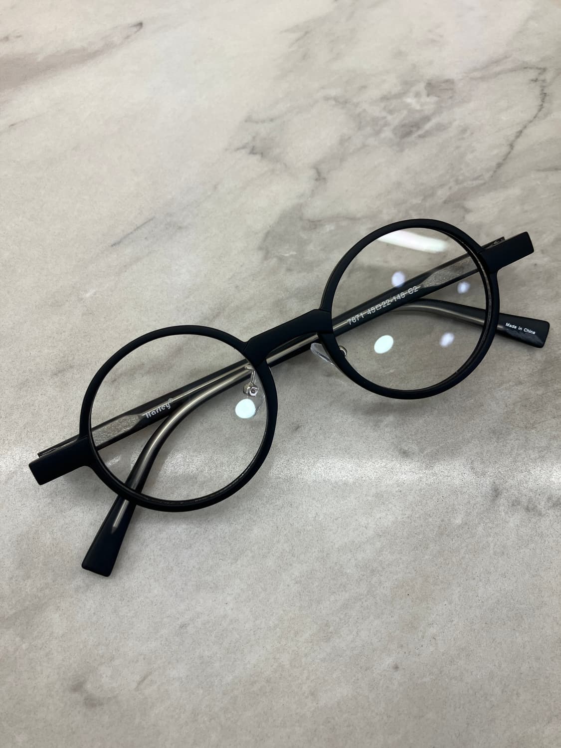 B58 HL 무광 블랙 라운드 뿔테 안경7671 상품이미지1