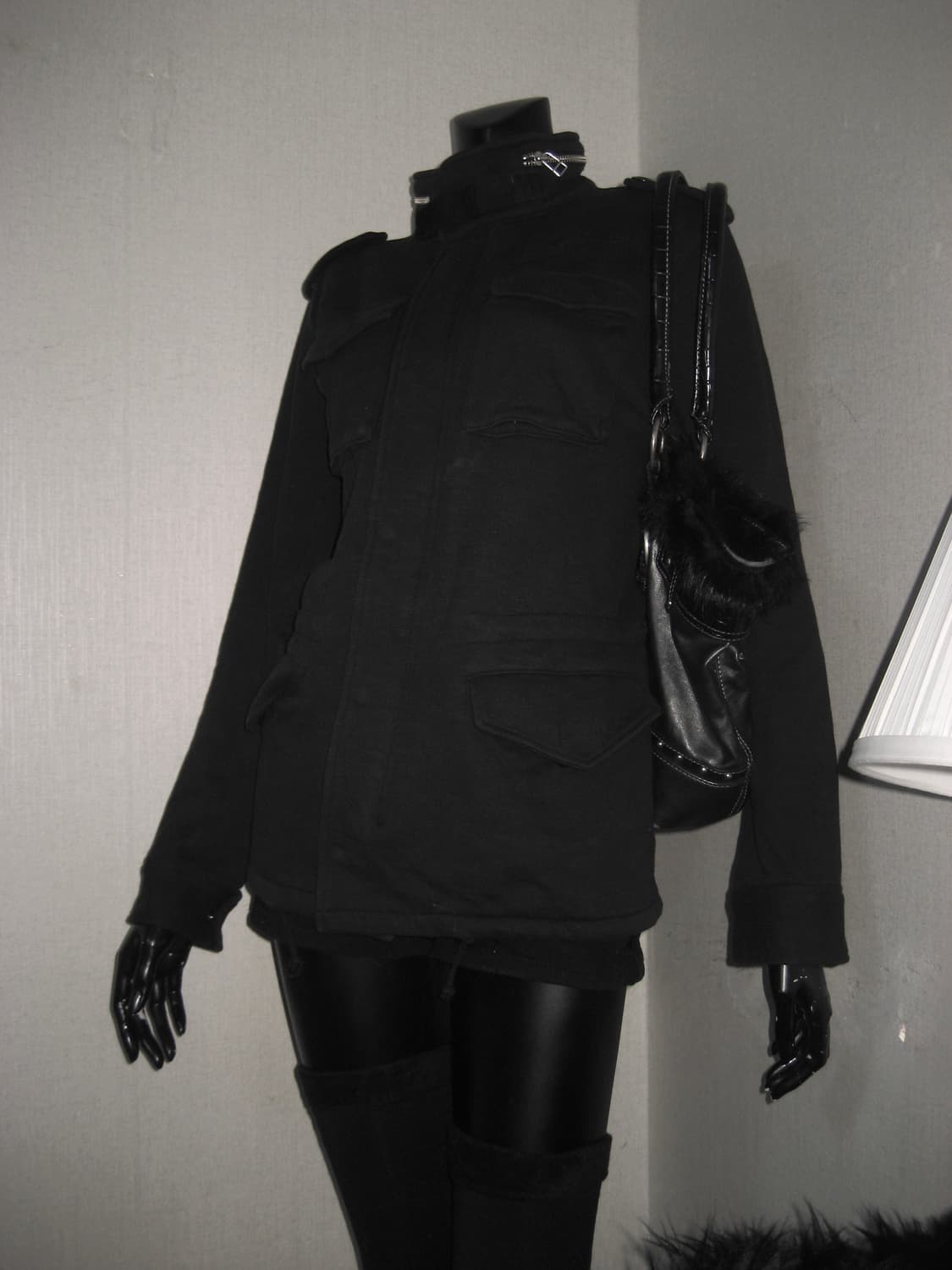 COMME CA ISM 콤사이즘 블랙 포켓 하이넥 투지퍼 집업 자켓 상품이미지7