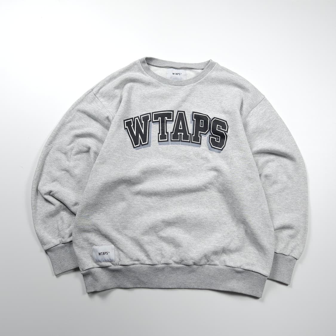 더블탭스 빅로고 멜란지 박시핏 크루넥 맨투맨 (XL) 상품이미지1