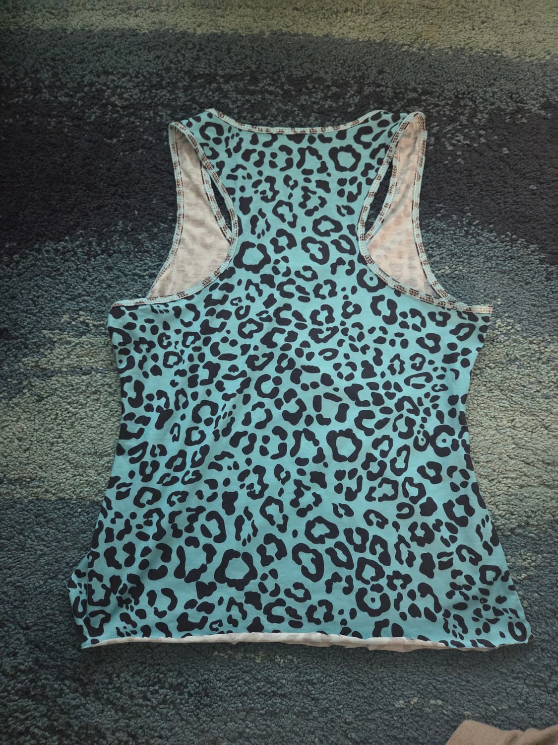 구매시 덤) y2k 캐주얼 호피 나시 민트초코칼라 상품이미지2