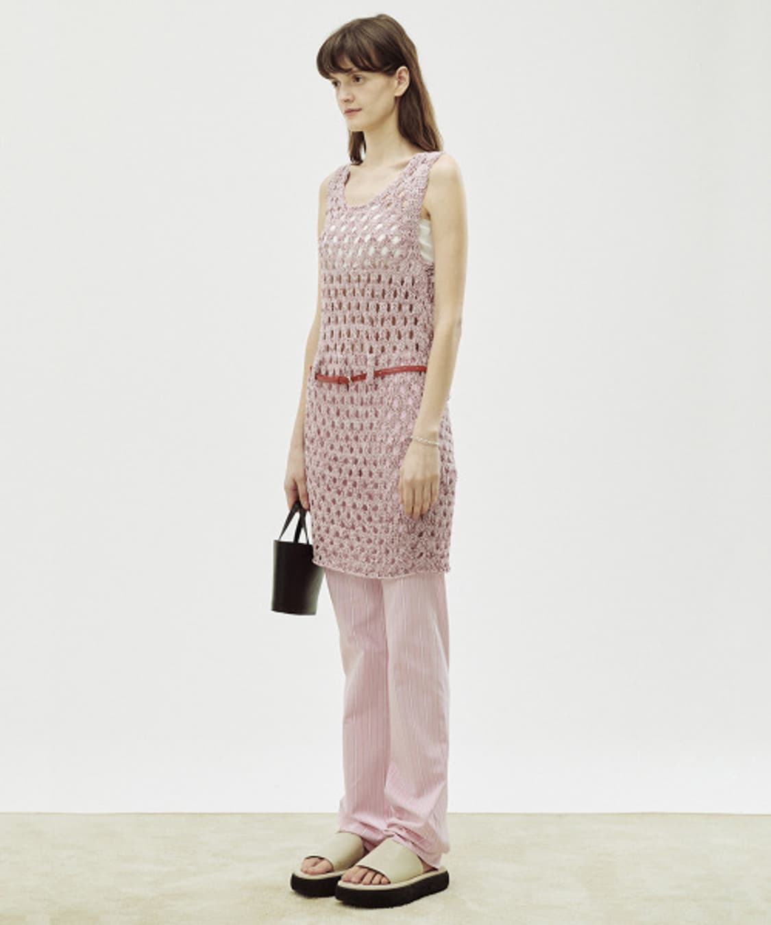 유일매물)시눈 네트 미니 드레스 핑크 상품이미지2