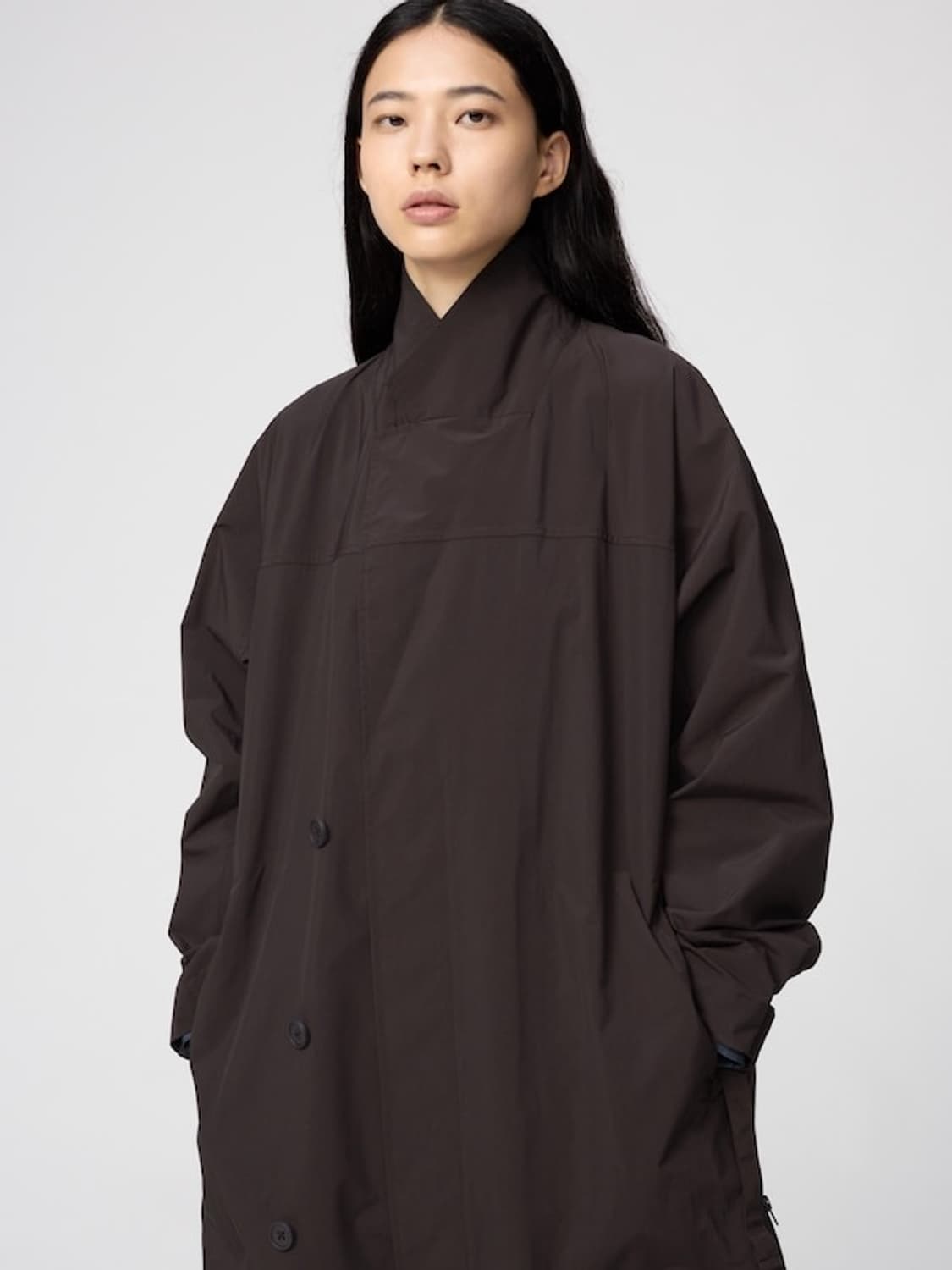 유니클로 u 25fw 싱글브레스트롱코트 블랙 상품이미지1