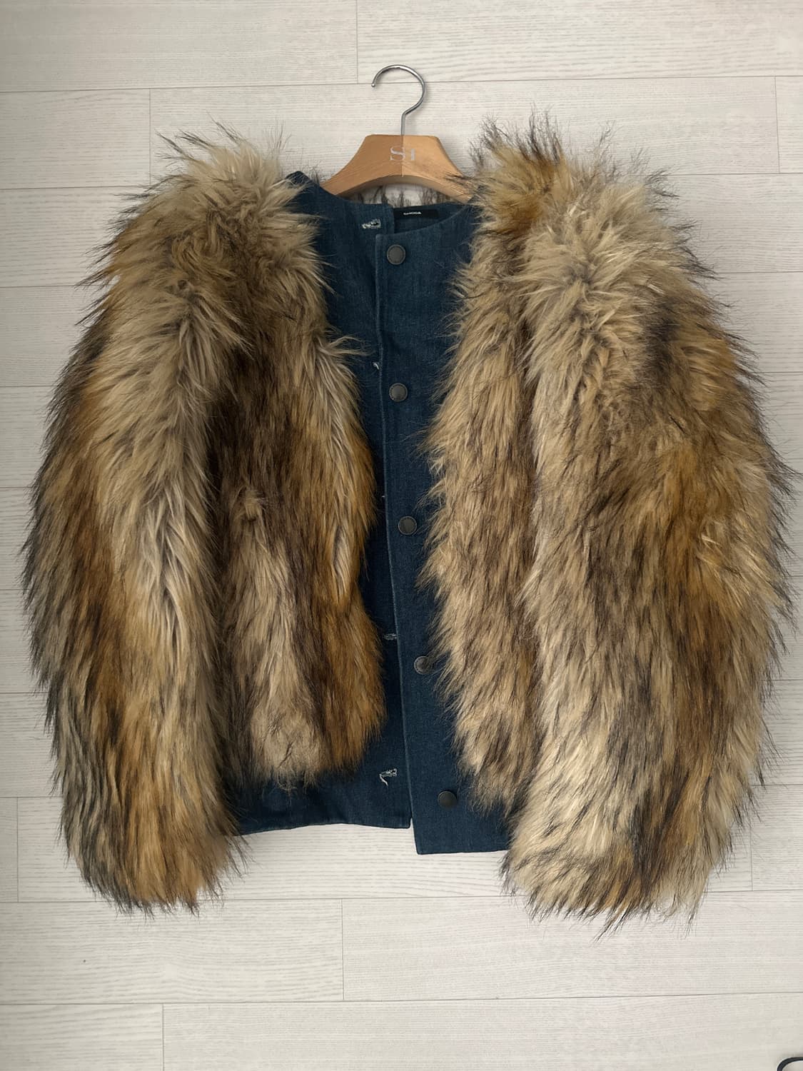 빈티지 레이어드 퍼자켓 상품이미지1