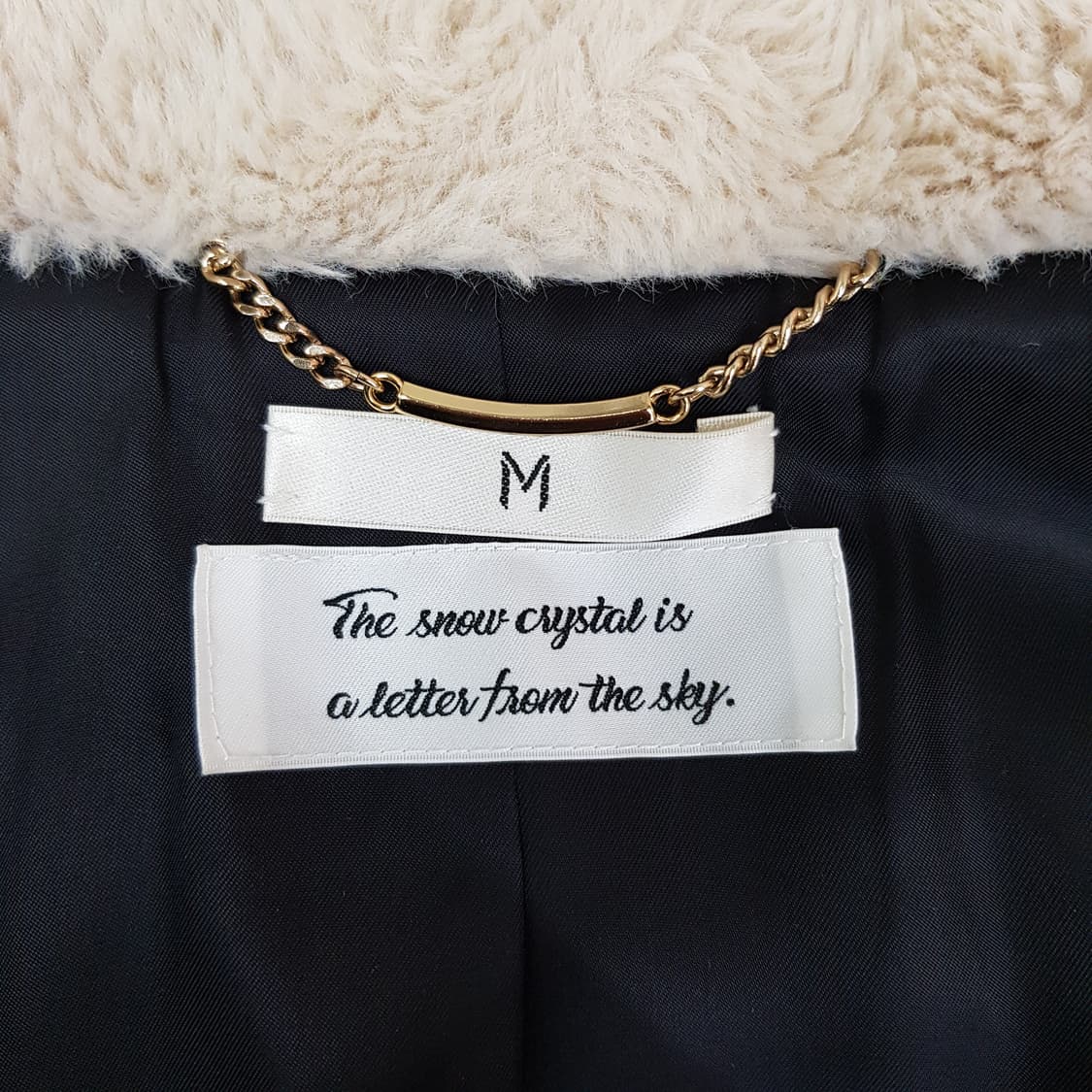 뮤베일 MUVEIL 양털 카라  패딩 자켓 36사이즈 상품이미지7