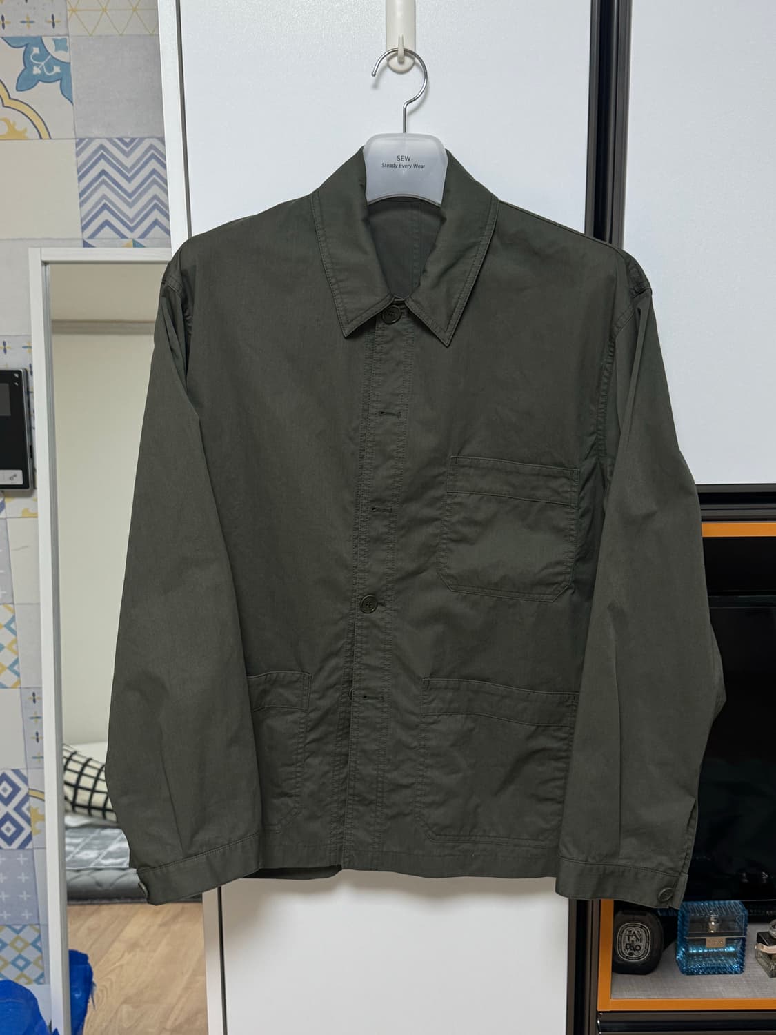 [2] 스테디에브리웨어(sew) 라이트 워크 셔츠자켓 다크올리브 상품이미지3