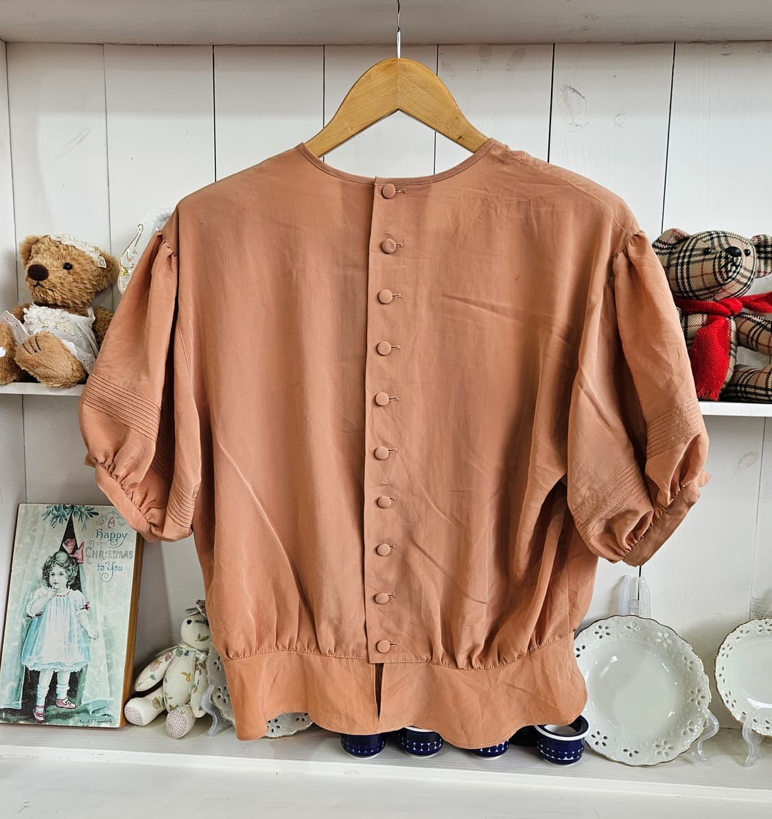 KETTY빈티지 코코아 핑크 프릴 블라우스 상품이미지4