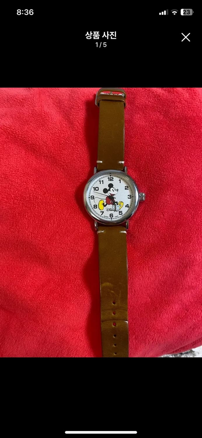 [DISNEY] 디즈니 미키마우스 가죽 남성 손목시계 상품이미지1