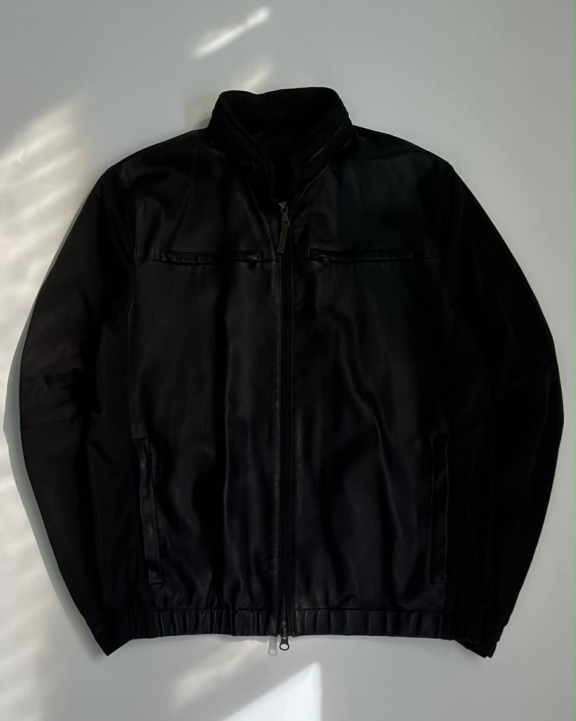 [L] DKNY 디케이앤와이 양가죽 나일론 하이브리드 집업 자켓 상품이미지3