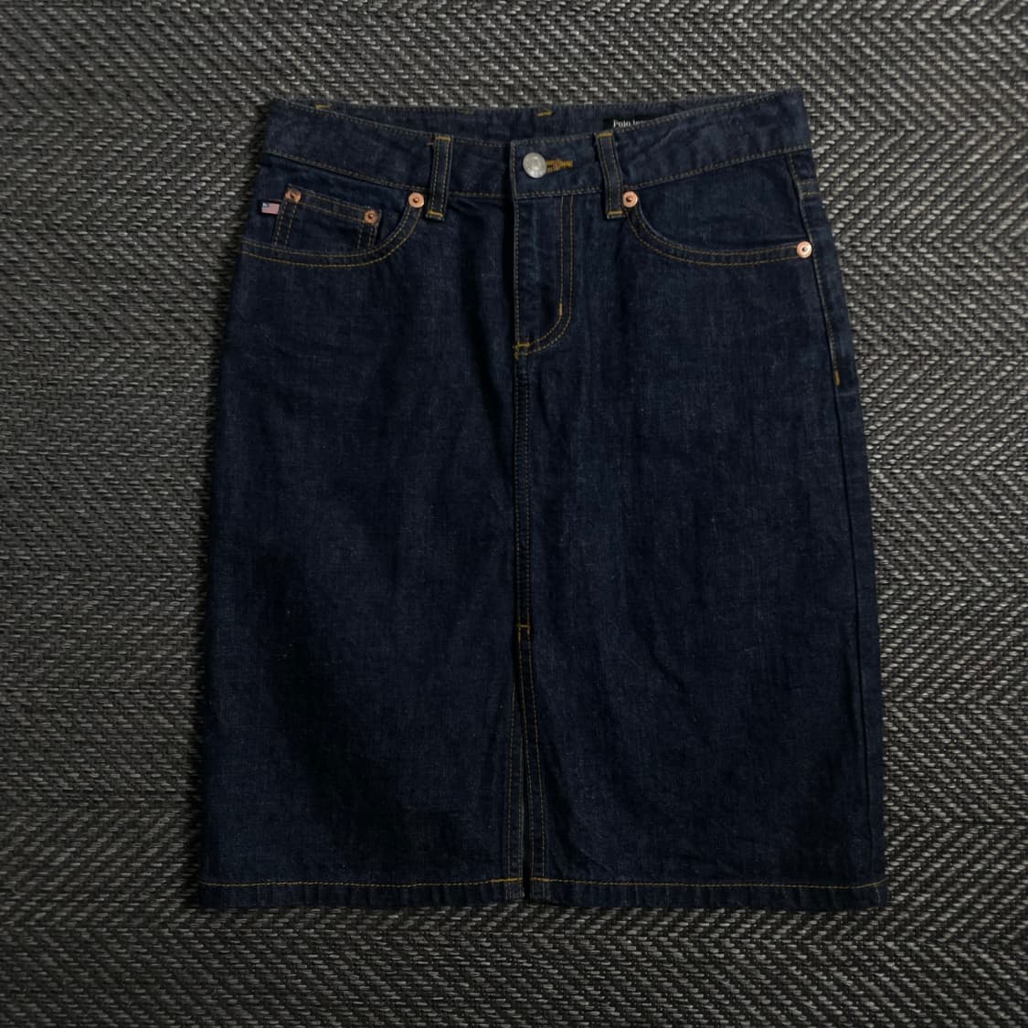 폴로 랄프로렌 레더 로고 데님 스커트o 3947 상품이미지1