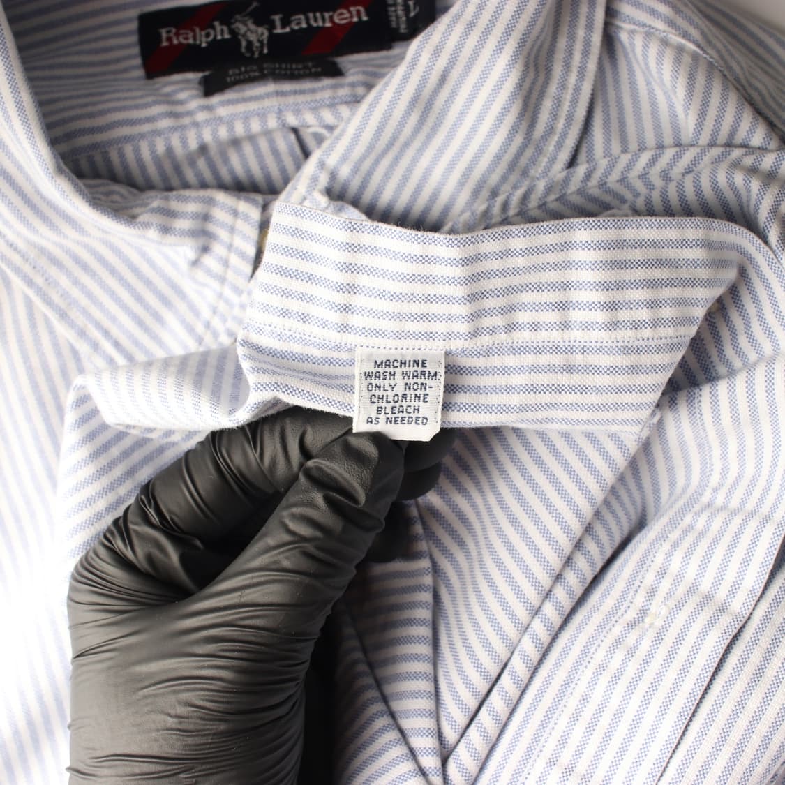 폴로 랄프 로렌 스트라이프 빅 셔츠 라이트 블루 L 상품이미지6
