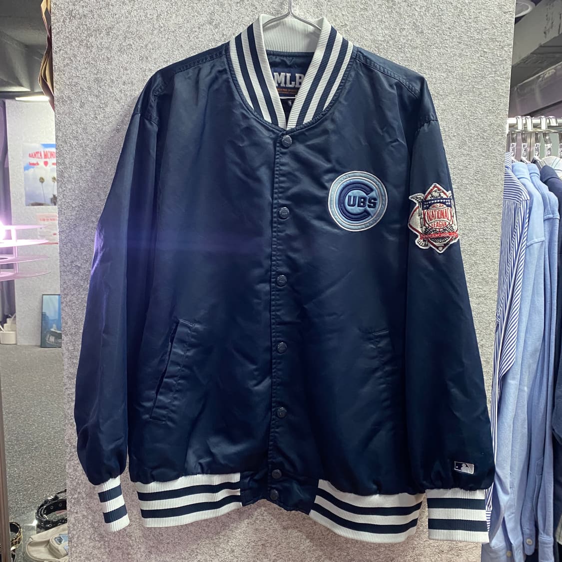 MLB 시카고 컵스 백로고 네이비 패치워커 바시티 자켓 B3904 상품이미지2