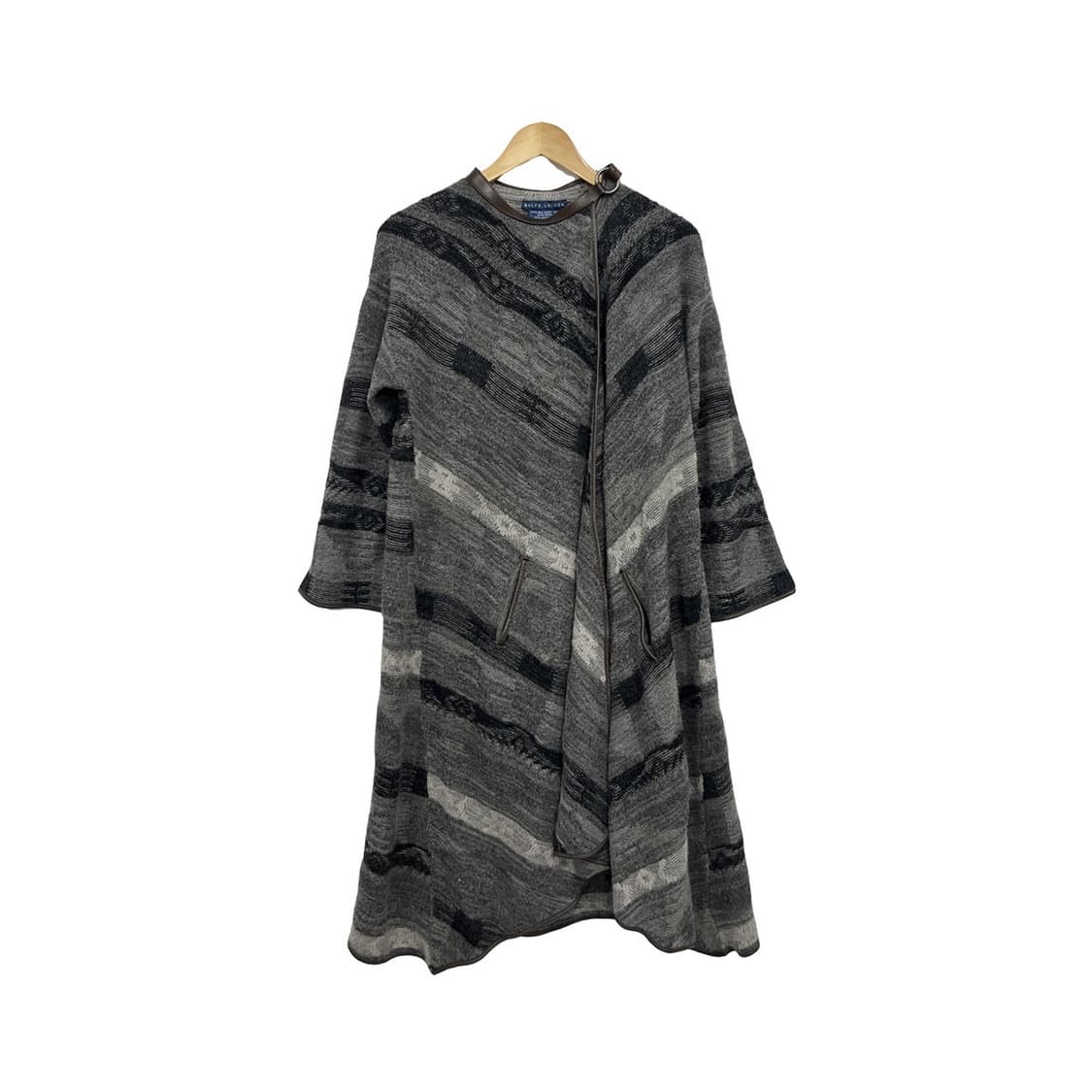 로렌 랄프로렌 패턴 울 캐시미어 랩 원피스 가디건 상품이미지1