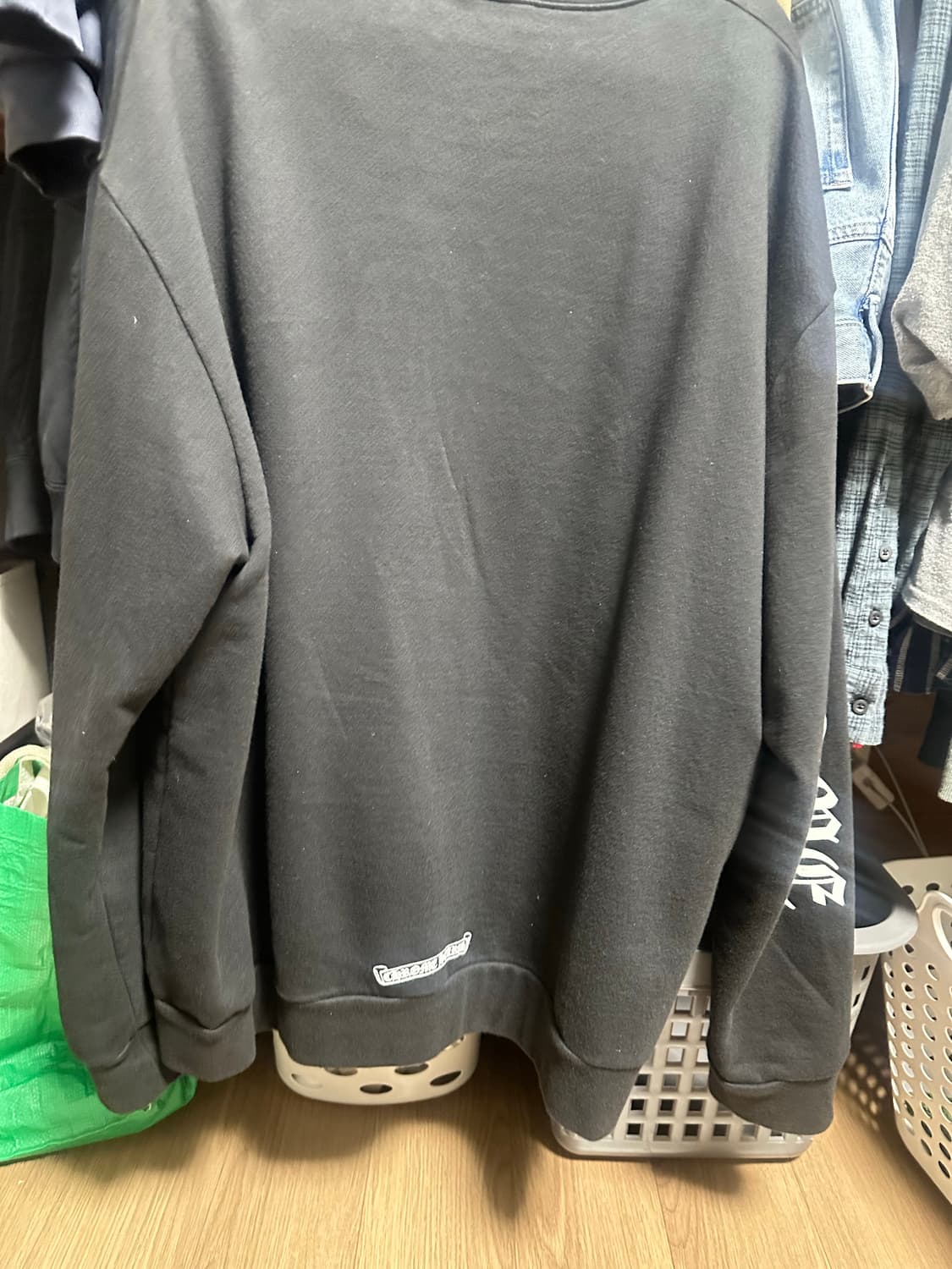 크롬하츠 넥 로고 크루넥 스웻셔츠 xl 상품이미지3