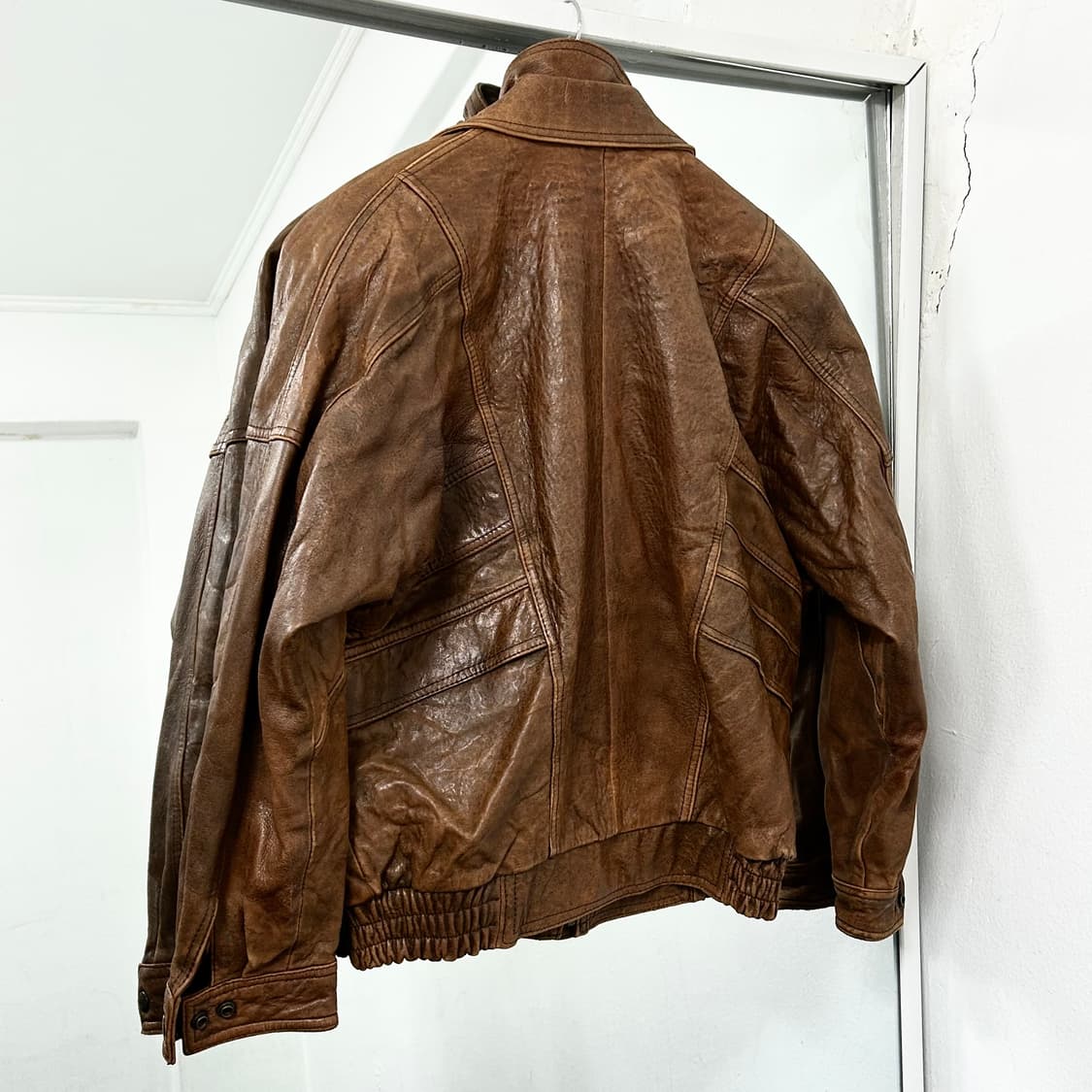 H.B. Leather 양가죽 레이어드 웨스턴 봄버 자켓 상품이미지5