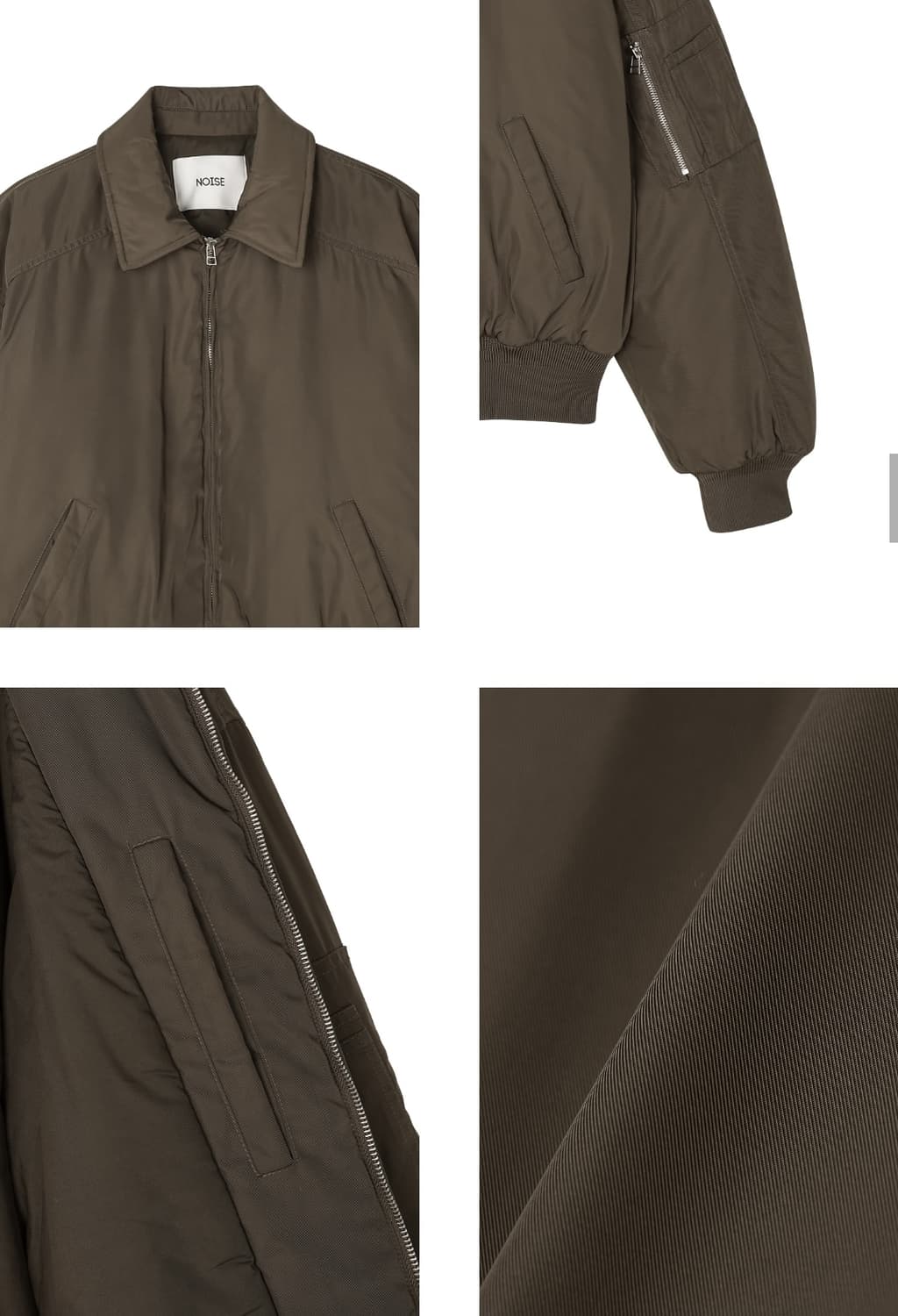 NOISE 노이즈 패디드 카라 봄버 자켓 - 브라운 상품이미지2