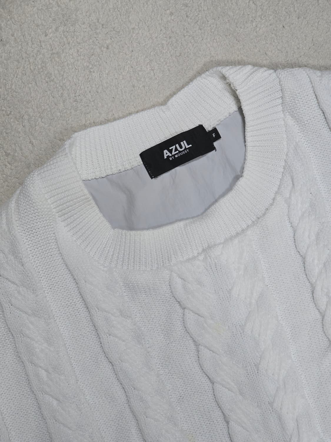 AZUL by moussy 마우지 케이블 니트 긴팔 티셔츠 상품이미지1