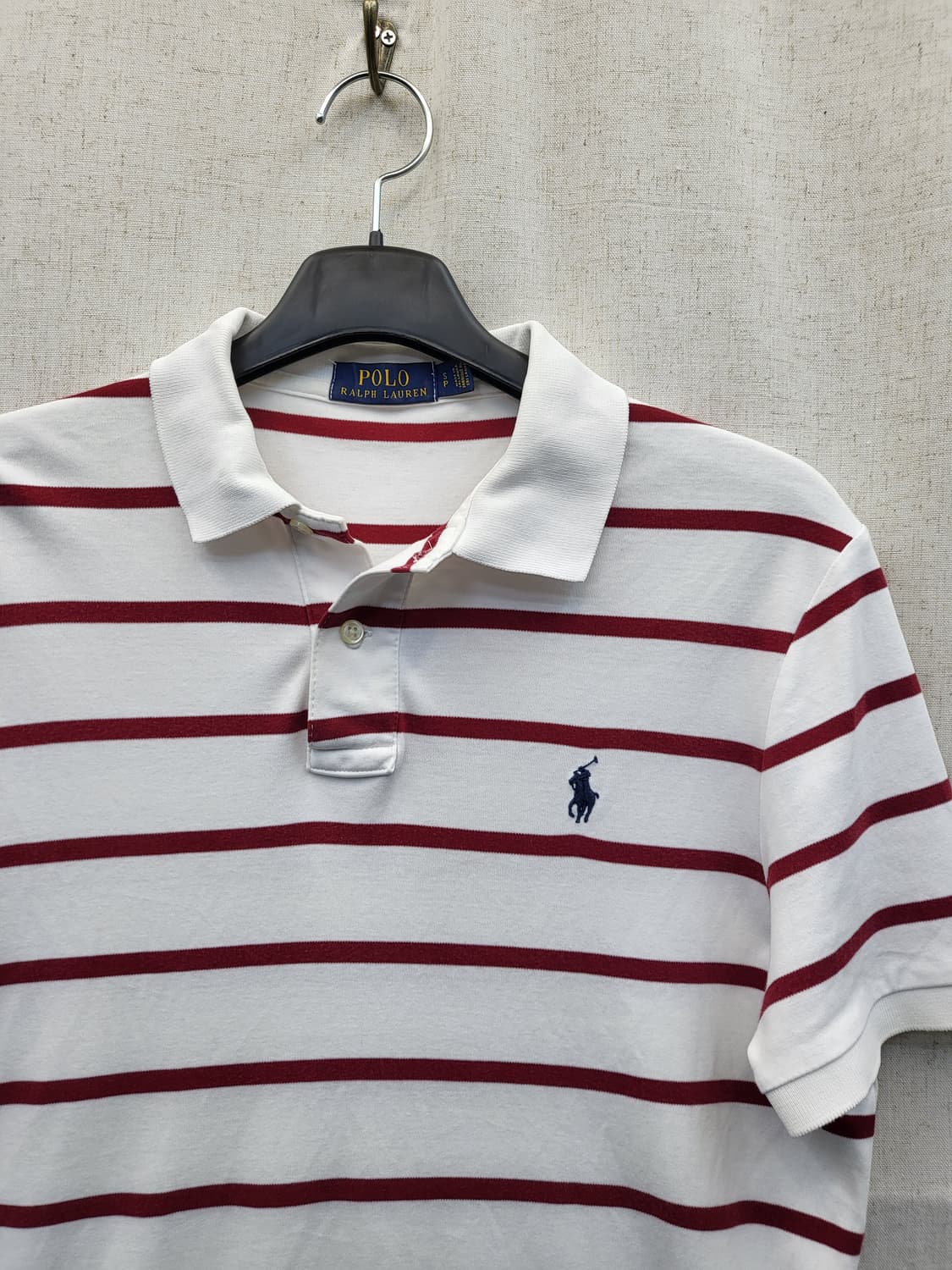 폴로 랄프로렌 스트라이프 반팔 카라티 화이트 상품이미지3