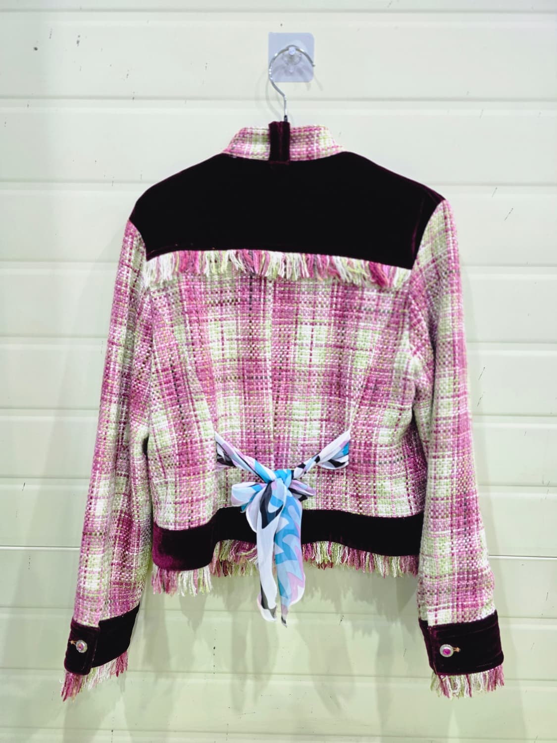 트위드 벨벳 배색 자켓 상품이미지2