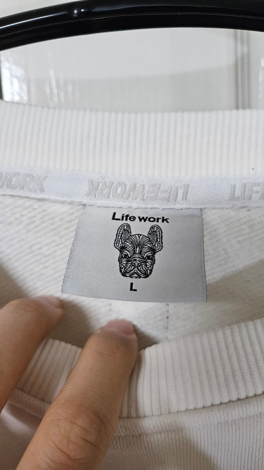 라이프워크 로고 스웻셔츠 화이트 L 상품이미지2