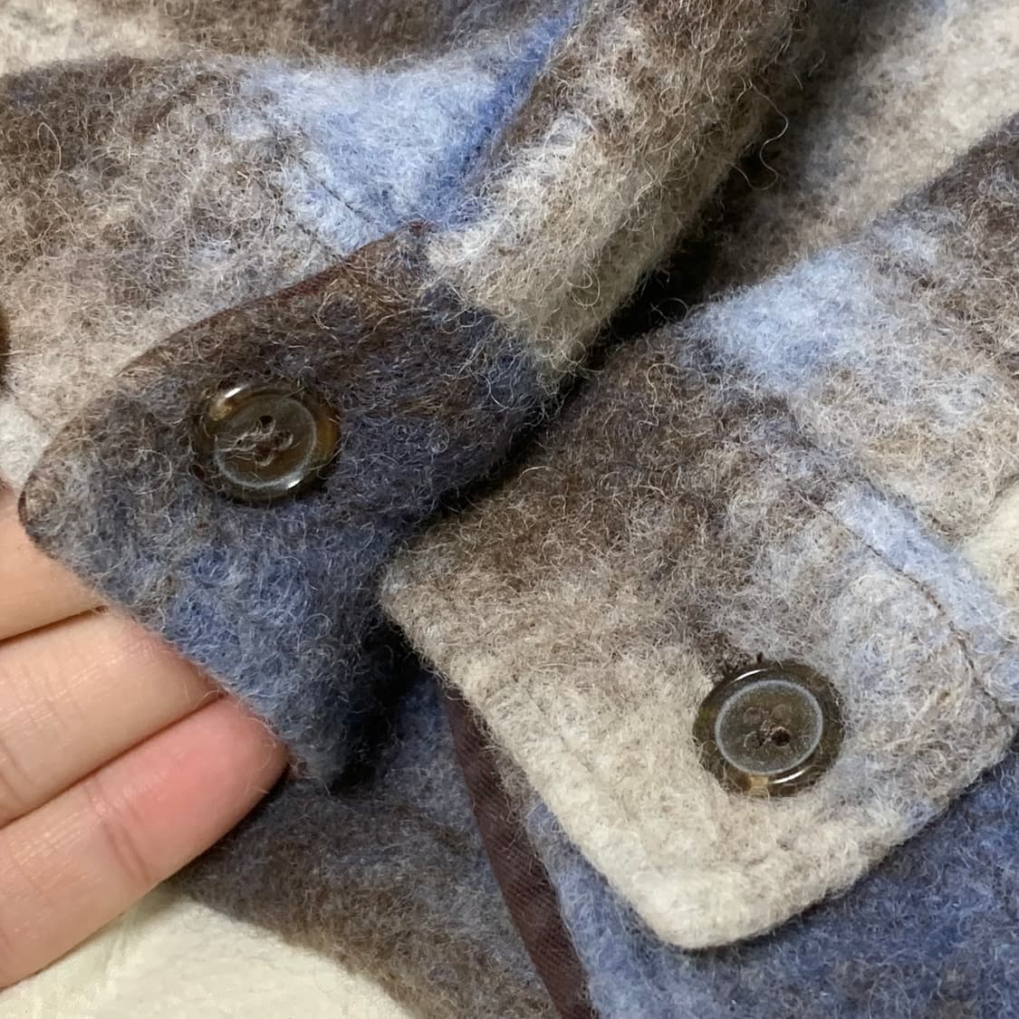 스투시 모헤어 플레이드 집 셔츠 xxl 상품이미지7