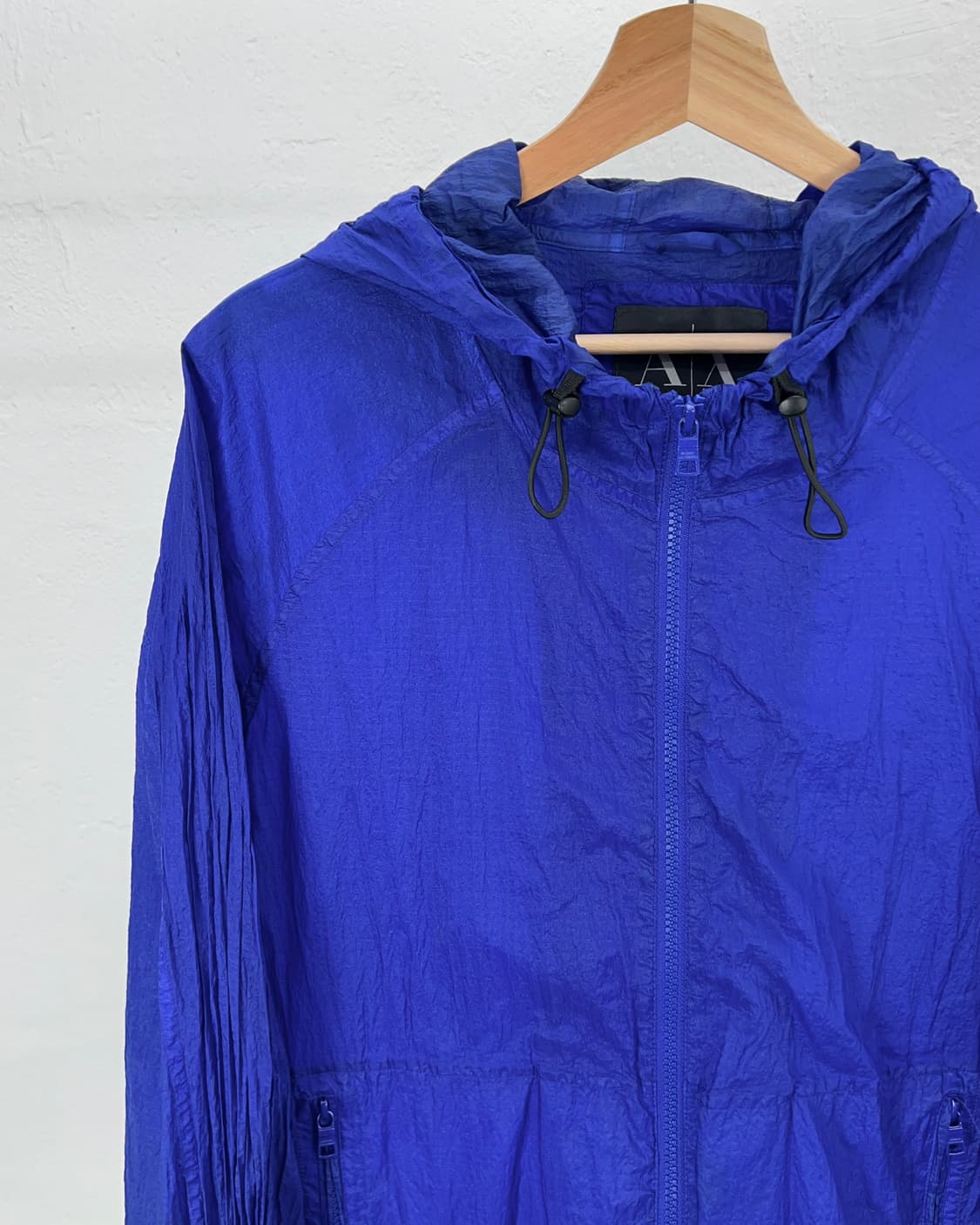 아르마니 익스체인지 로얄 블루 나일론 라이트 웨이트 후디 윈드 자켓 상품이미지2