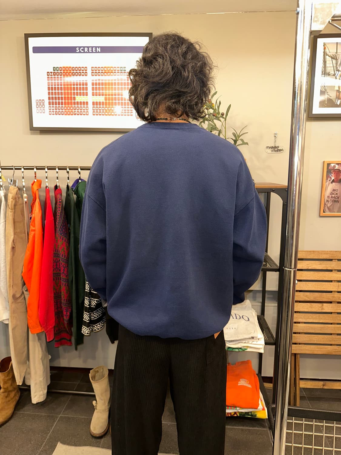 90’s Russell Athletic plain navy sweat 상품이미지7
