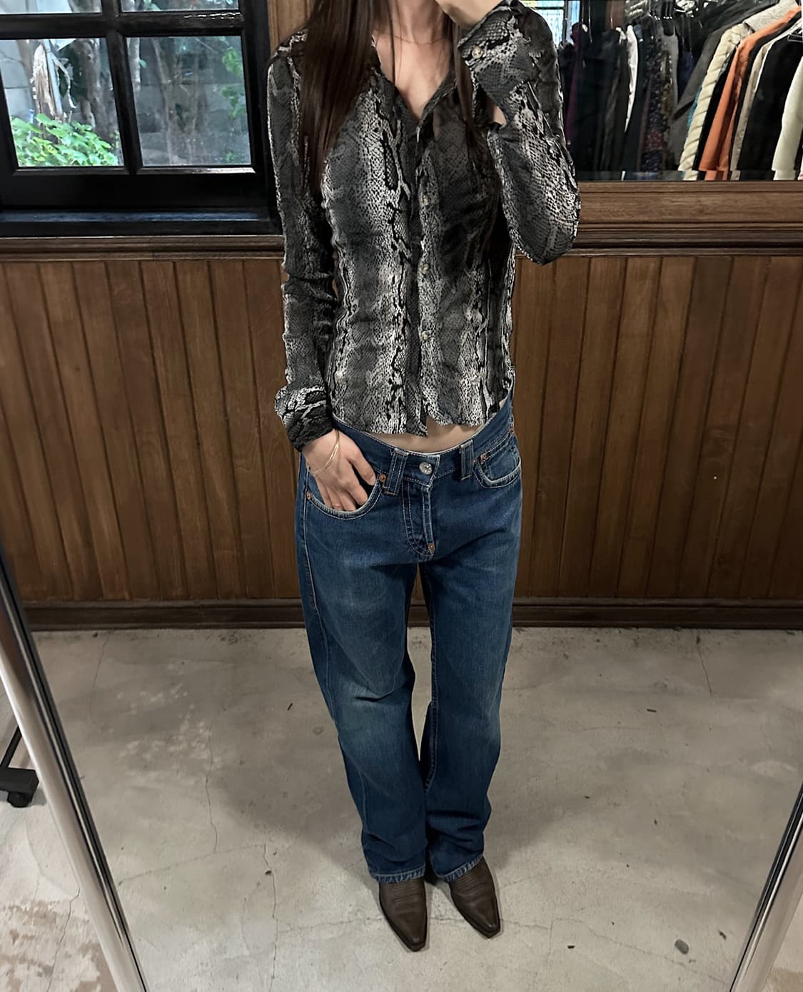 JPV python slim blouse 상품이미지2