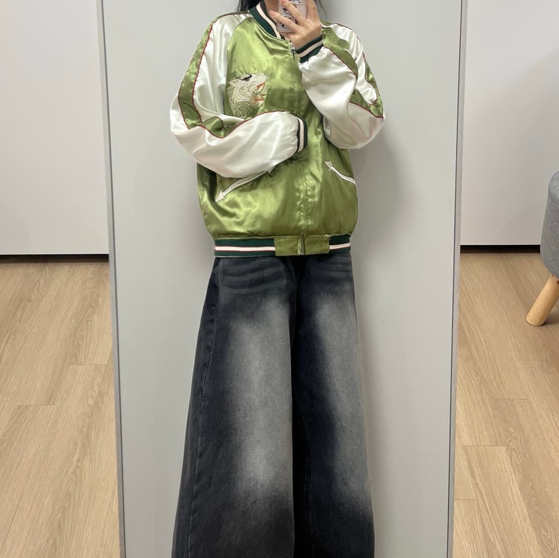 JAPAN 리버시블 타이거 자수 스카쟌 자켓 상품이미지1