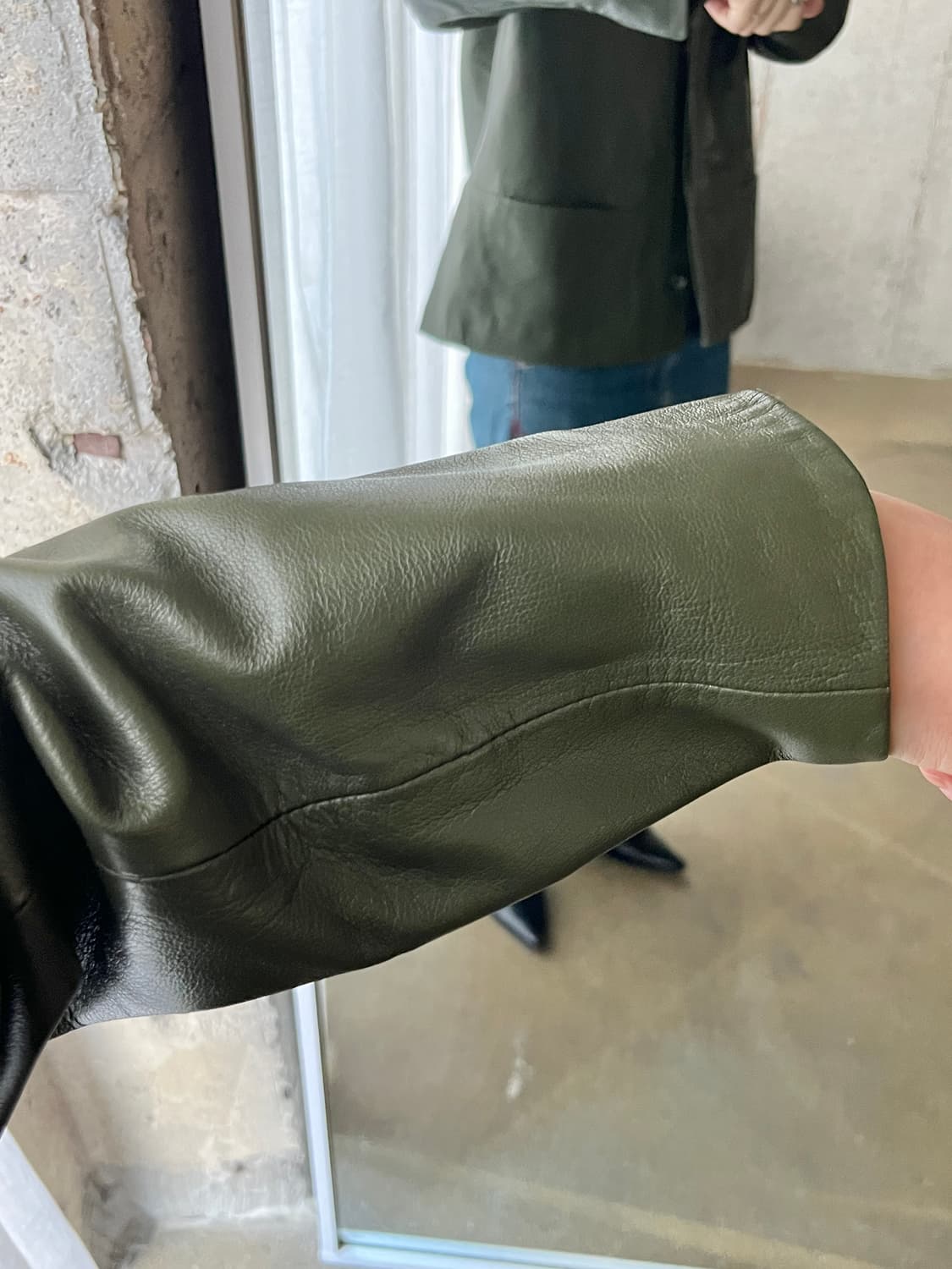 90s Genuine Lambskin 천연양가죽 자켓 딥그린 상품이미지6