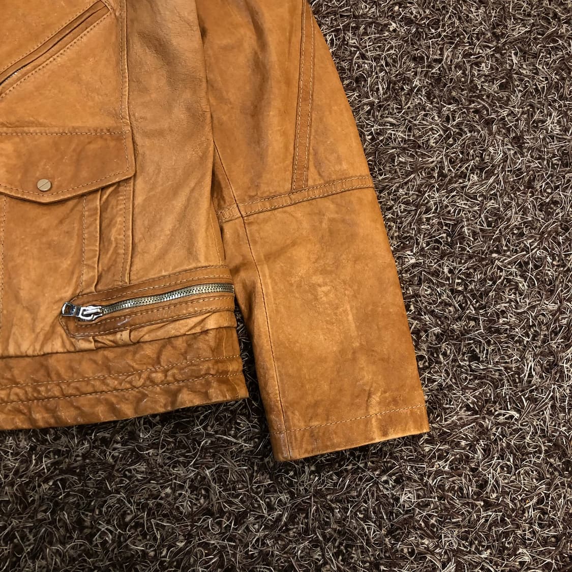 티아이포맨 양가죽 멀티 지퍼 레더 가죽 자켓 상품이미지3