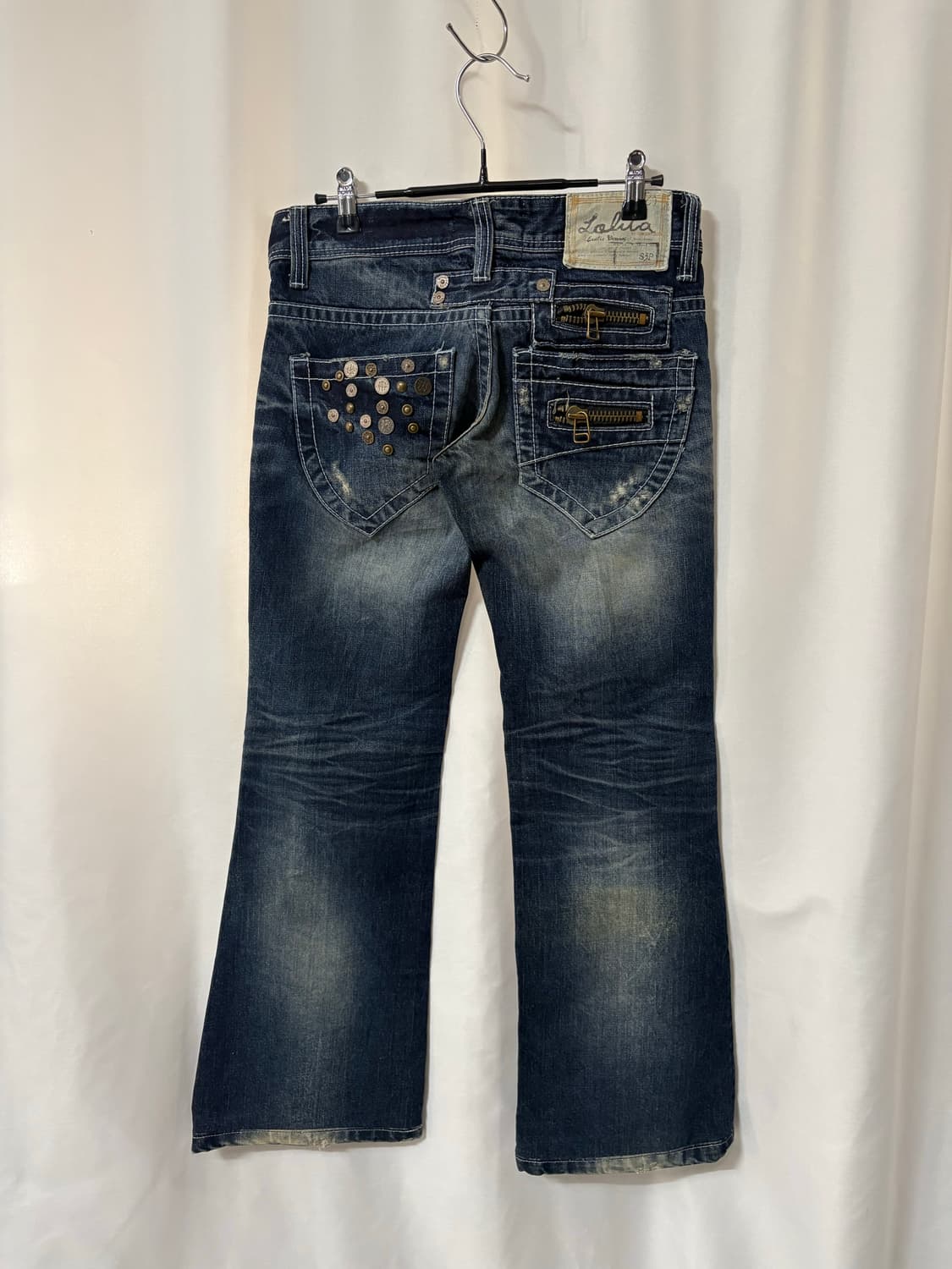 y2k 로리타진스(Lolita Jeans) 스터드 지퍼 부츠컷 (25) 상품이미지4