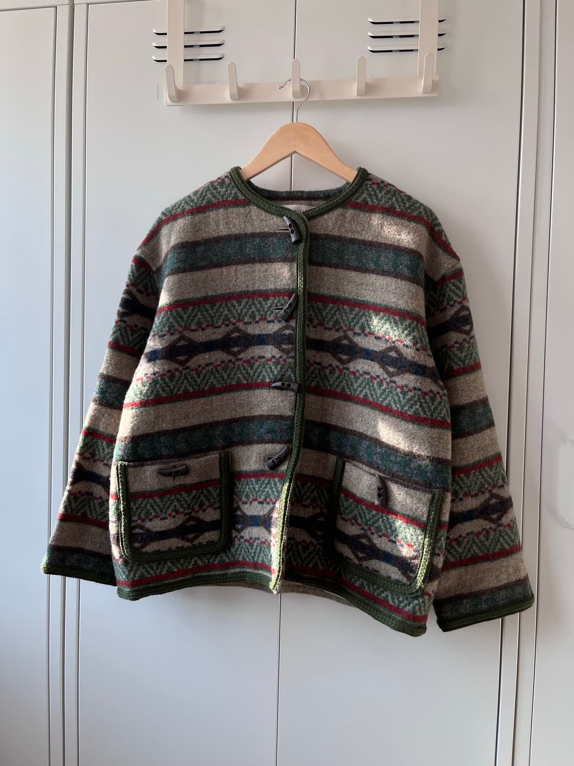 Mature 더플 단추 패턴 울자켓 상품이미지6