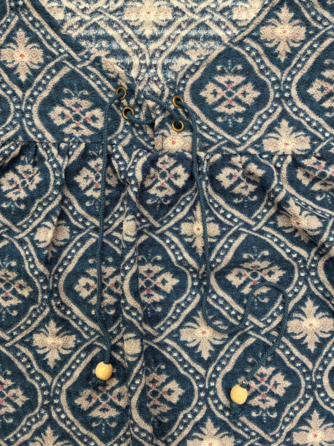 M)Japanese vintage 여성 에스닉 패턴 반팔 티셔츠 상품이미지5